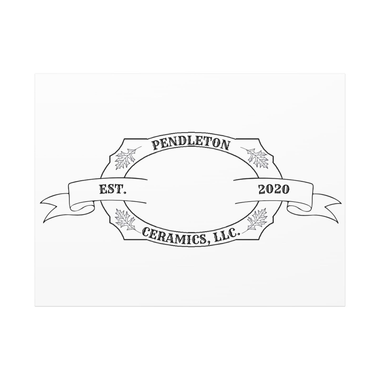 Pendleton Ceramics Logo Custom Framed Canvas Wall Art