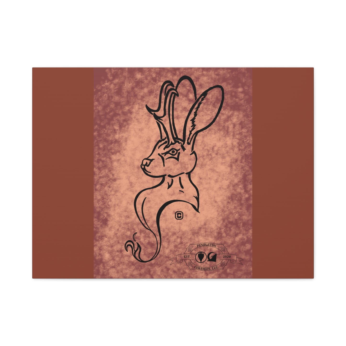 Dust Storm Jackalope Bust Drawing Canvas Wall Decor
