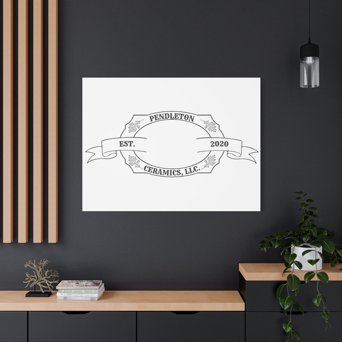 Pendleton Ceramics Logo Custom Framed Canvas Wall Art