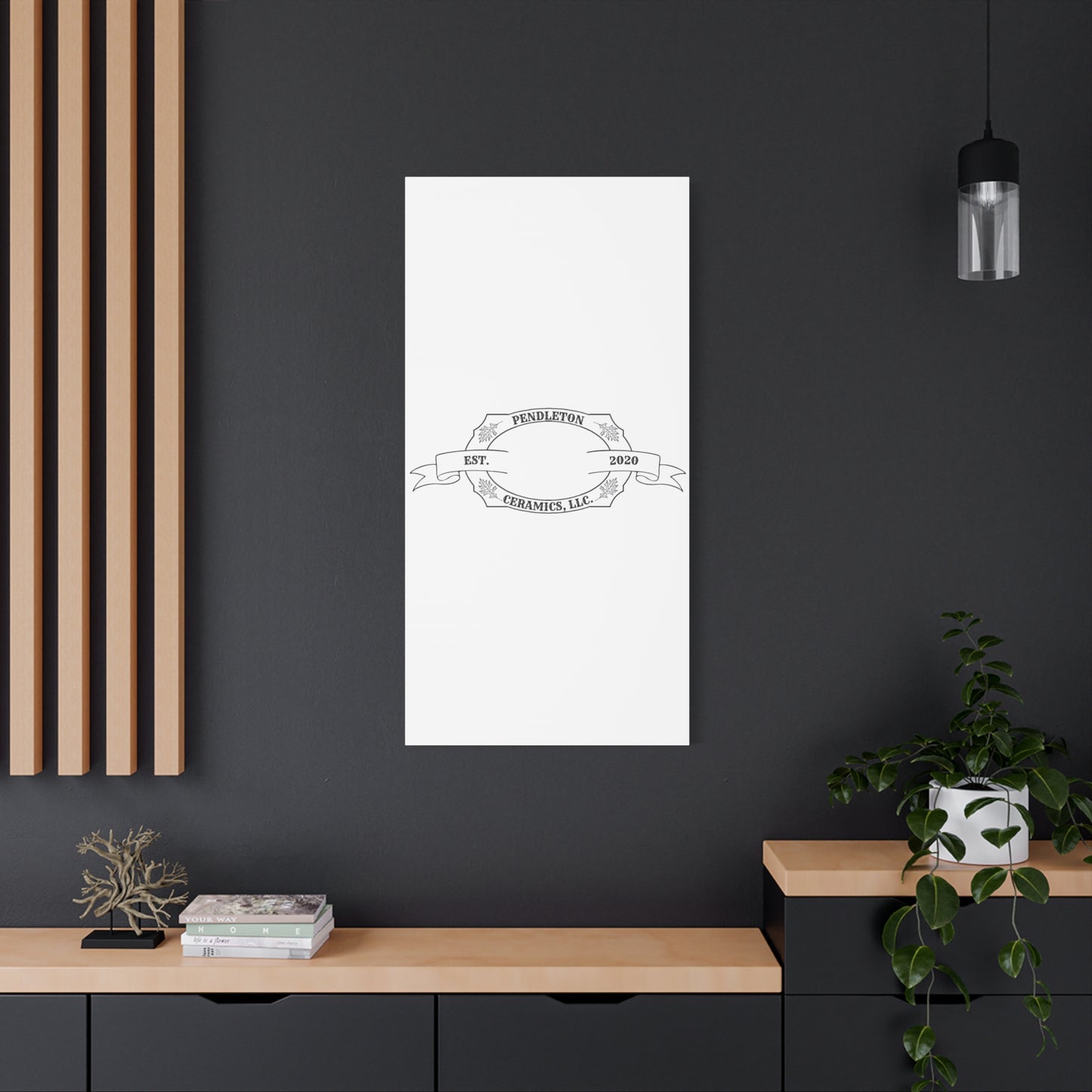 Pendleton Ceramics Logo Custom Framed Canvas Wall Art
