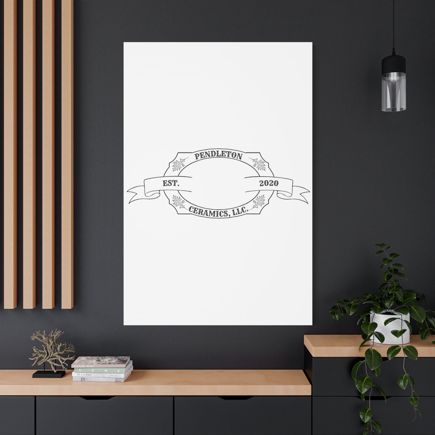 Pendleton Ceramics Logo Custom Framed Canvas Wall Art