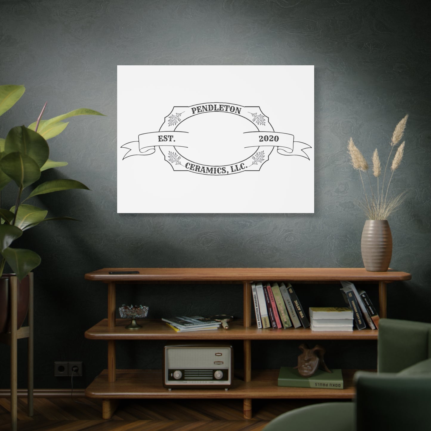 Pendleton Ceramics Logo Custom Framed Canvas Wall Art