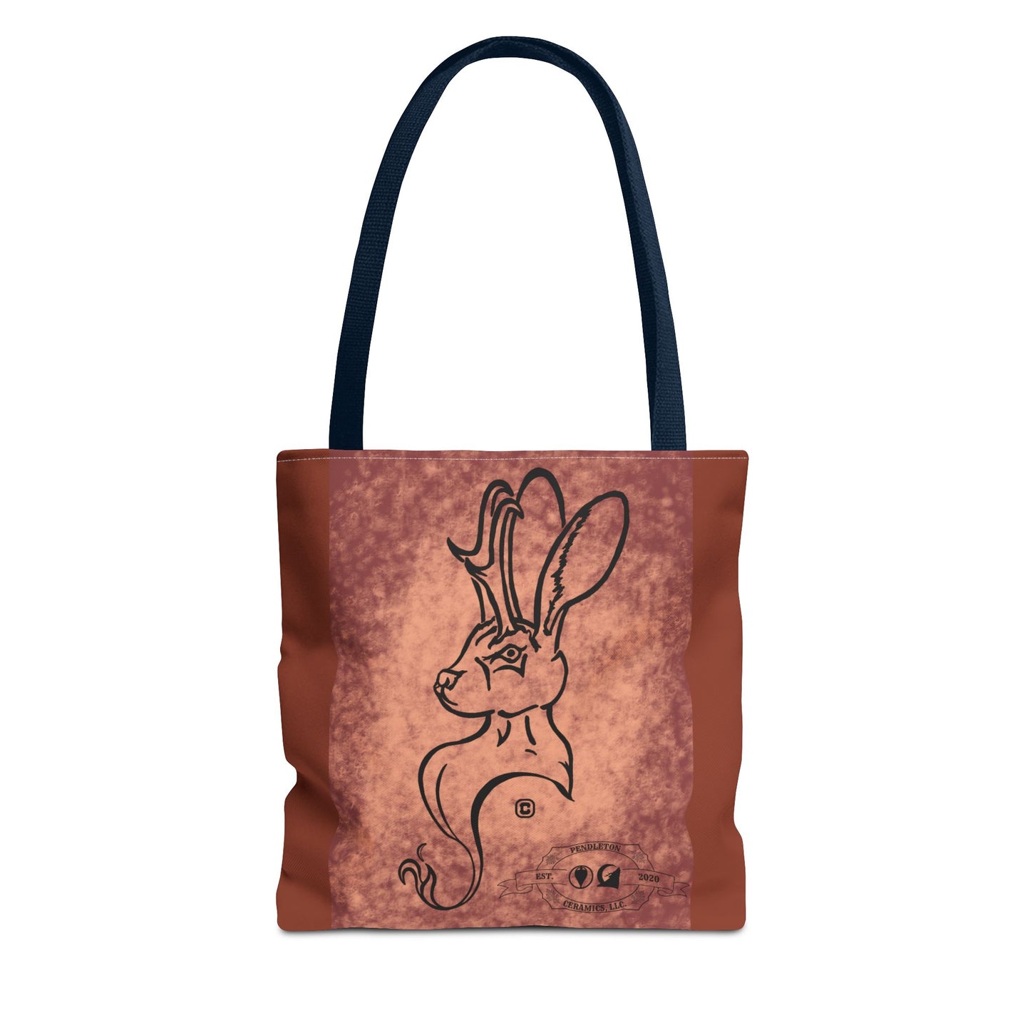 Dust Storm Jackalope Bust Drawing Tote Brown Bag
