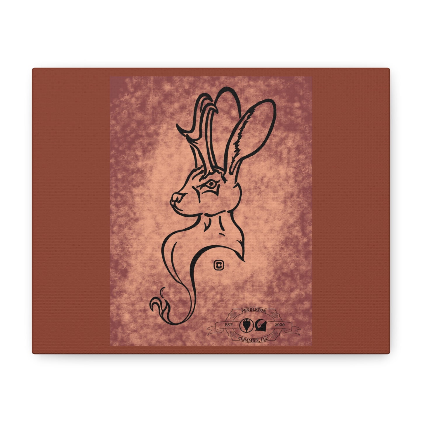 Dust Storm Jackalope Bust Drawing Canvas Wall Decor