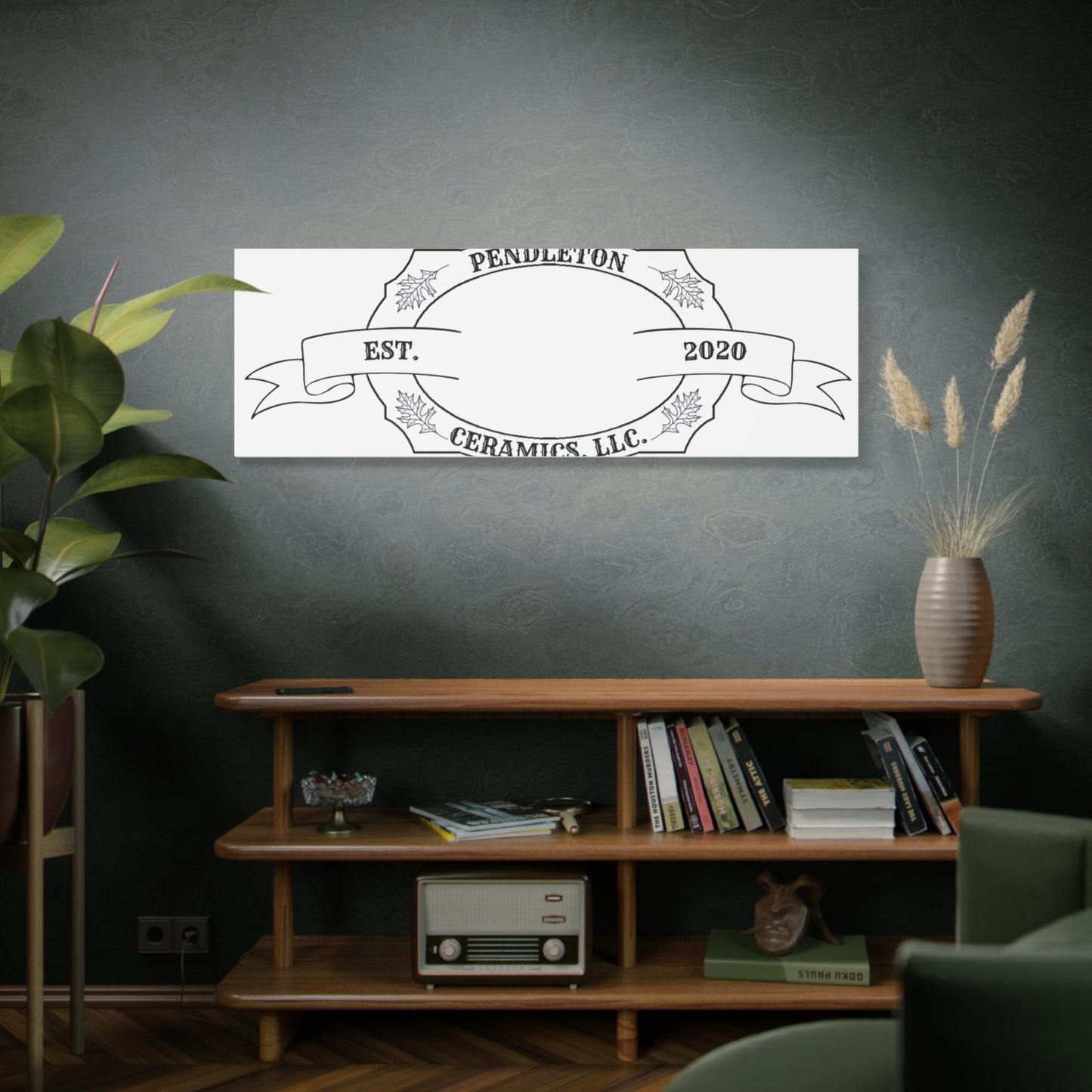 Pendleton Ceramics Logo Custom Framed Canvas Wall Art
