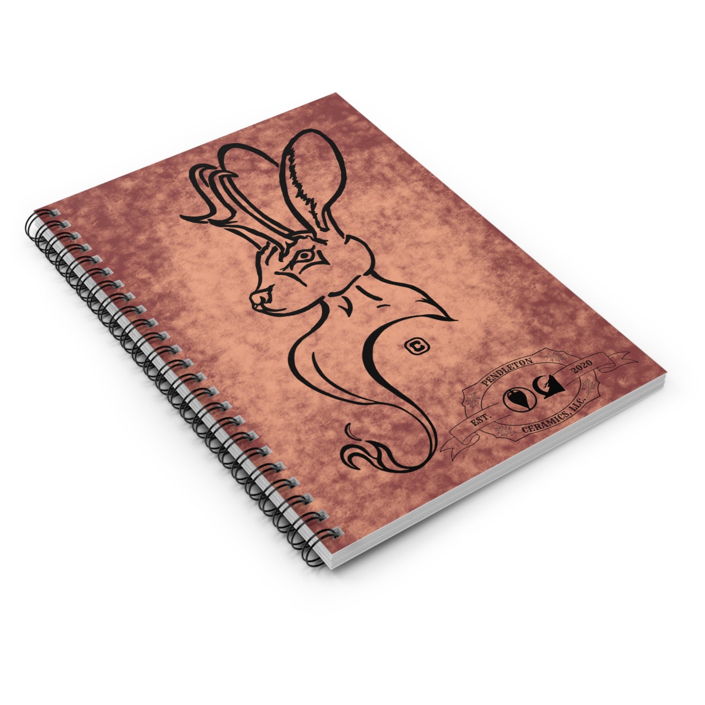 Dust Storm Jackalope Bust Drawing Spiral Ruled Lined Notebook
