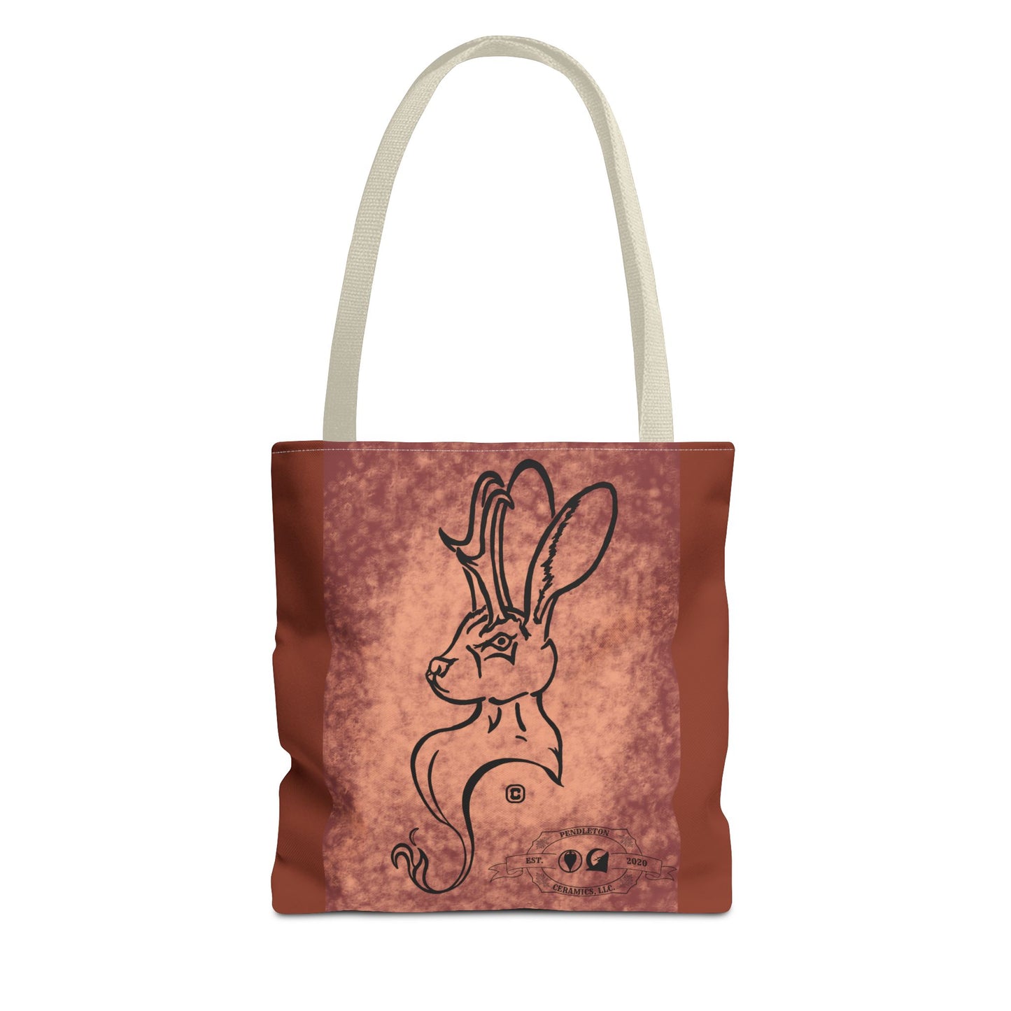 Dust Storm Jackalope Bust Drawing Tote Brown Bag