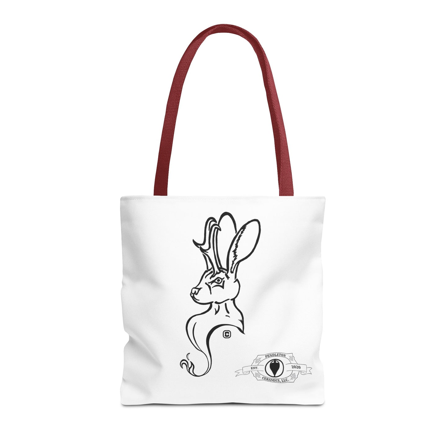 Jackalope Bust Drawing Tote White Bag