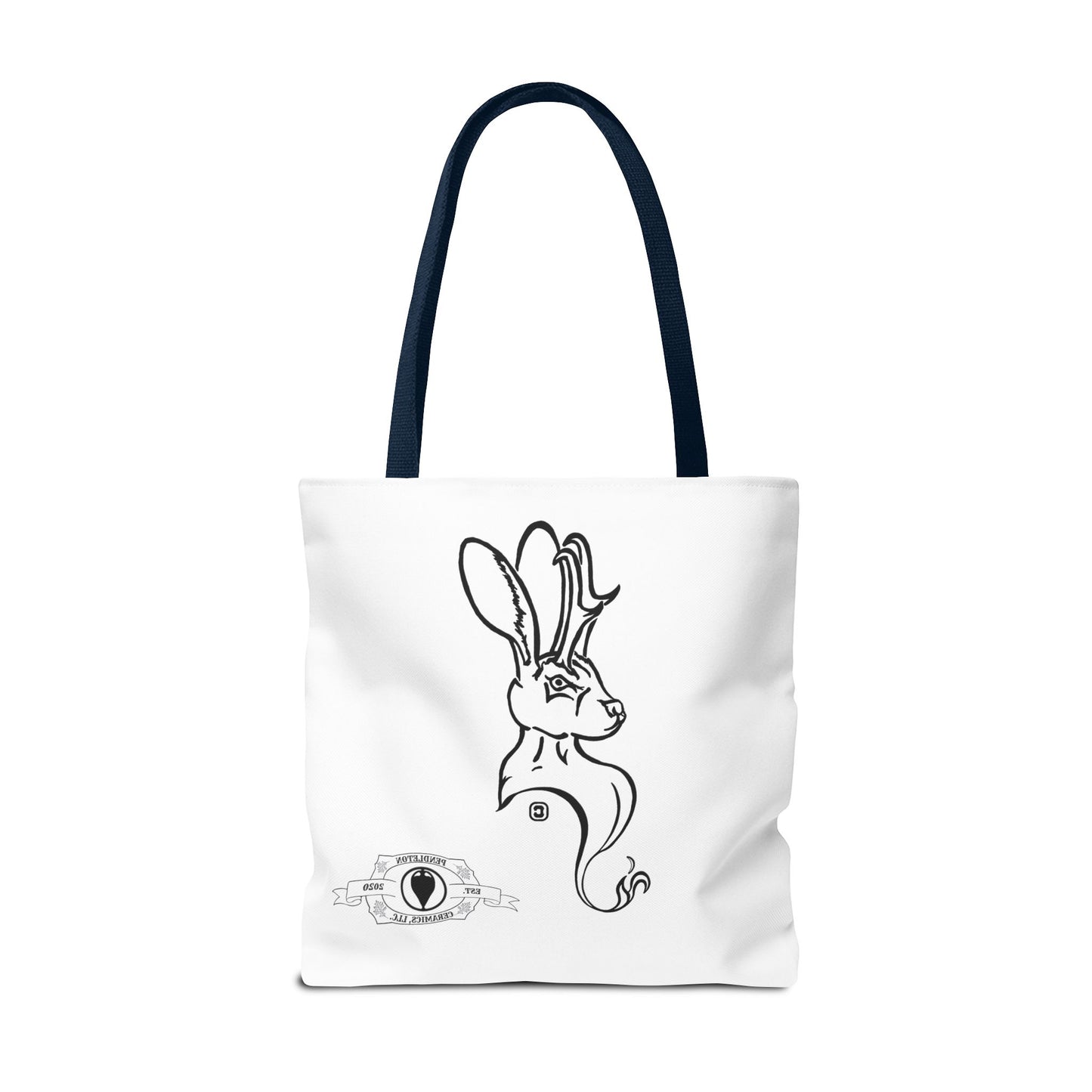 Jackalope Bust Drawing Tote White Bag