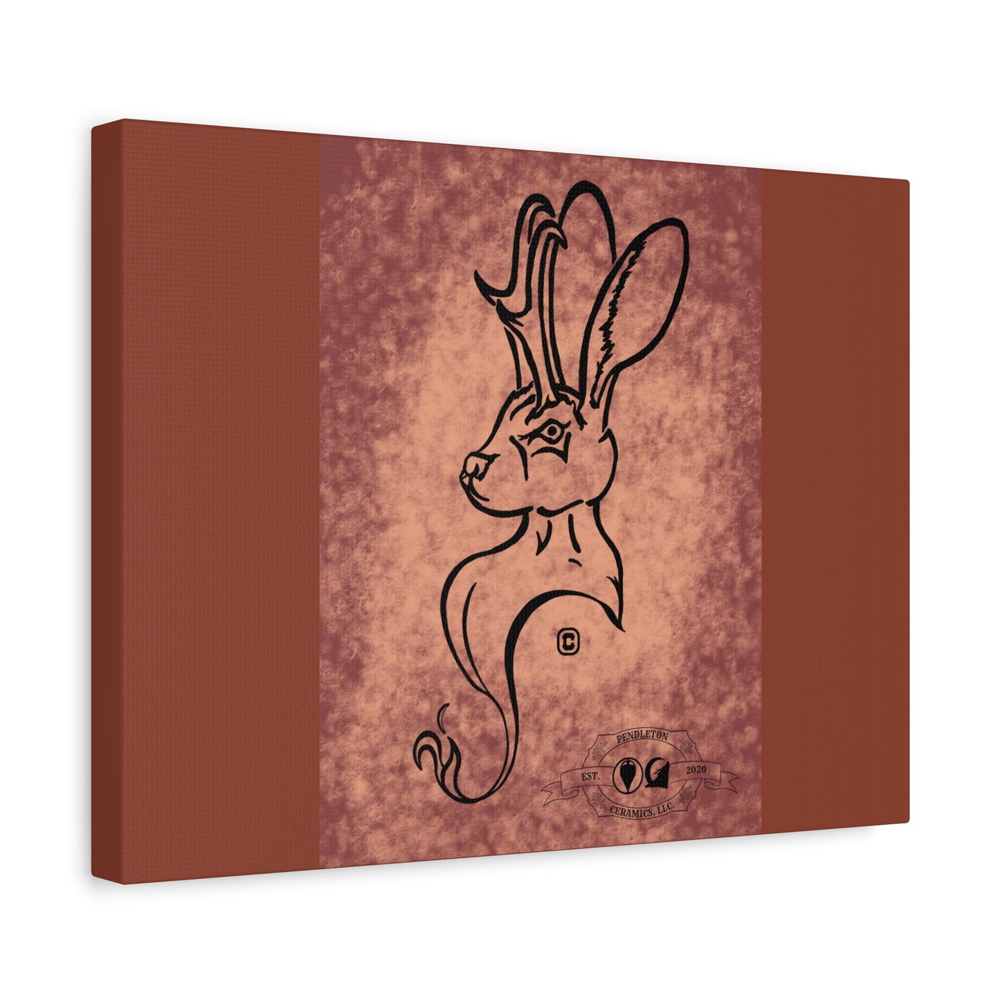 Dust Storm Jackalope Bust Drawing Canvas Wall Decor