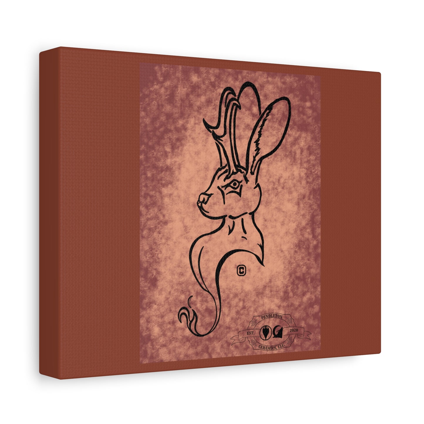 Dust Storm Jackalope Bust Drawing Canvas Wall Decor