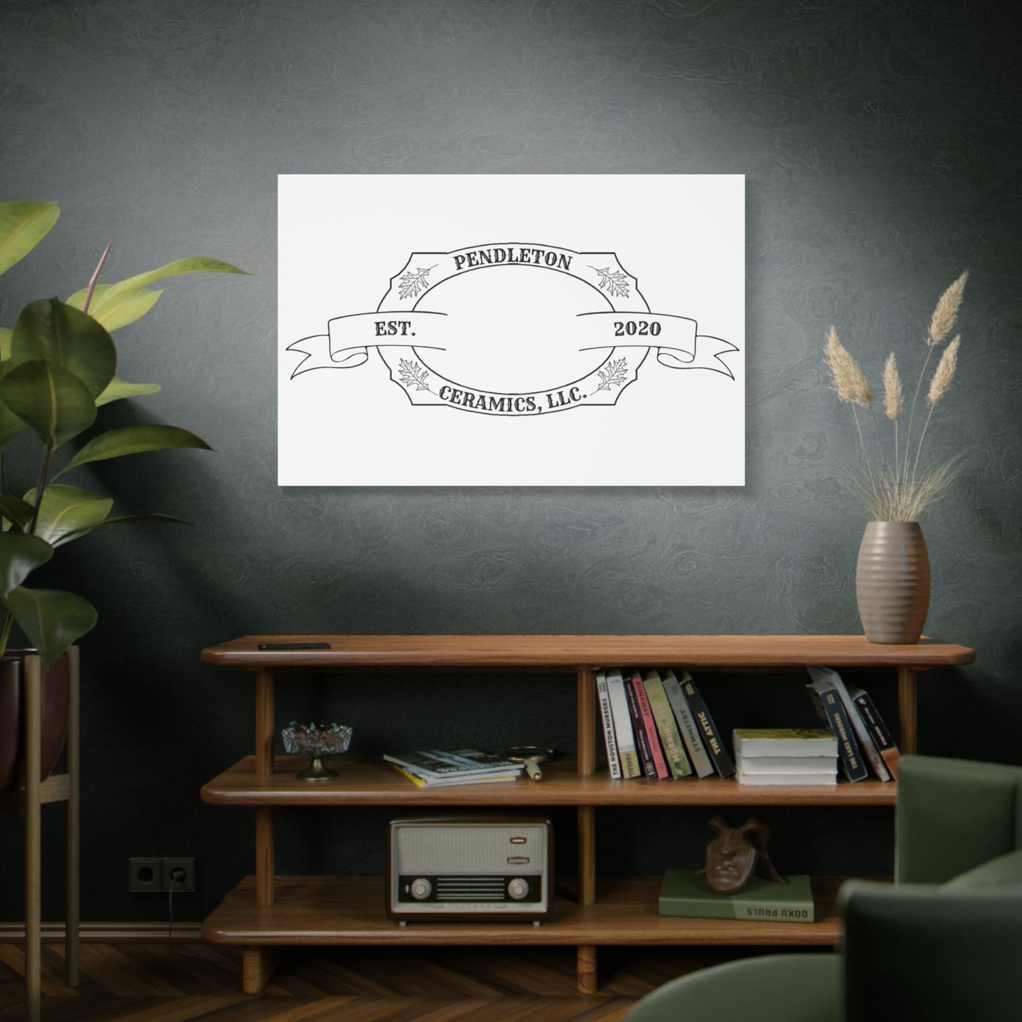 Pendleton Ceramics Logo Custom Framed Canvas Wall Art
