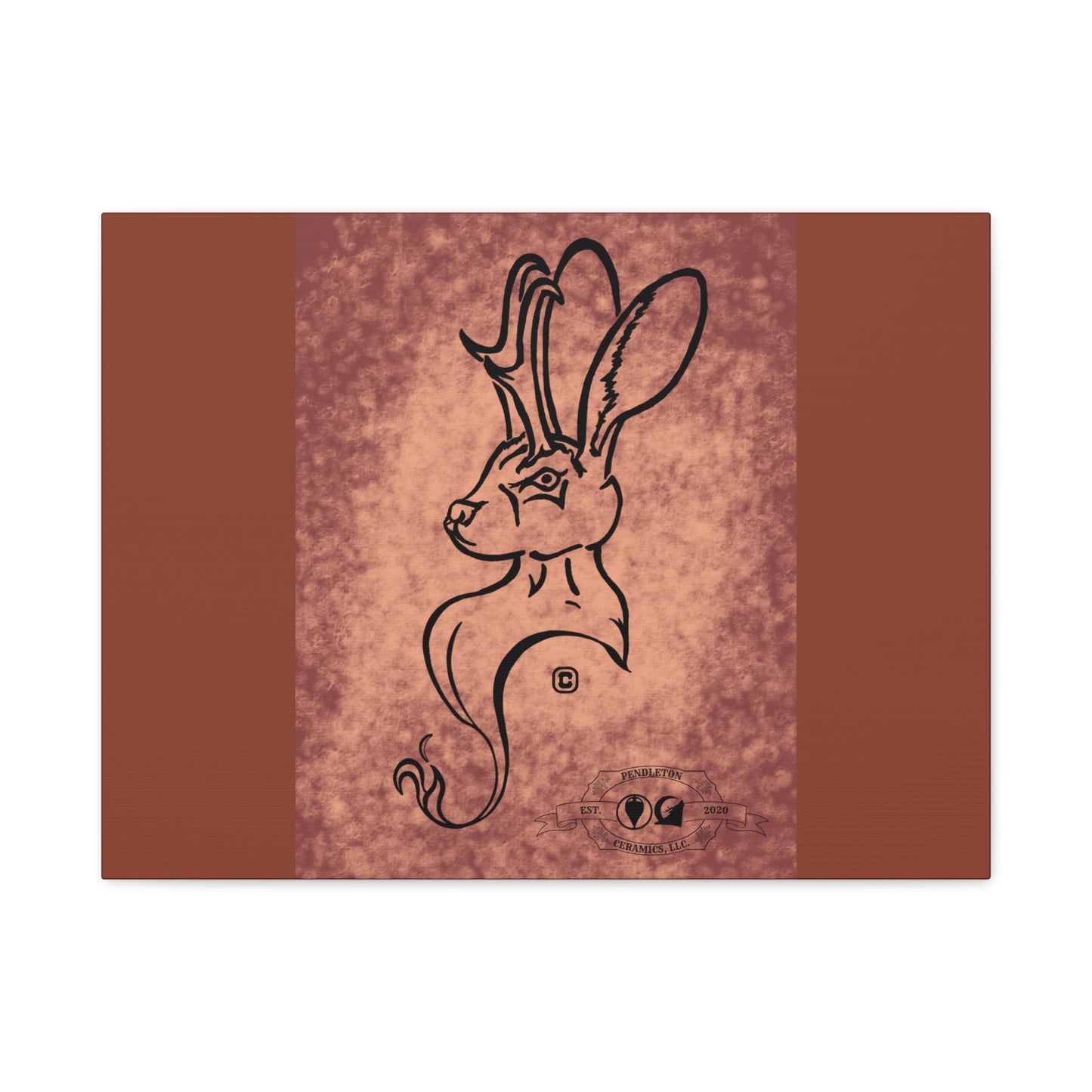 Dust Storm Jackalope Bust Drawing Canvas Wall Decor