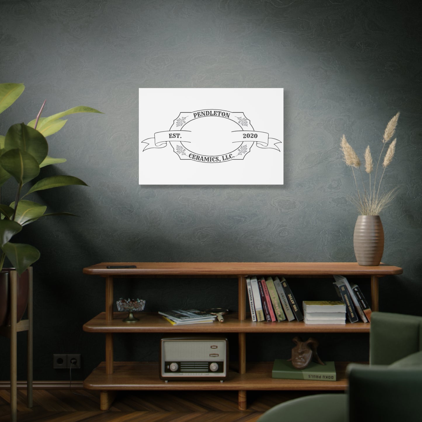 Pendleton Ceramics Logo Custom Framed Canvas Wall Art