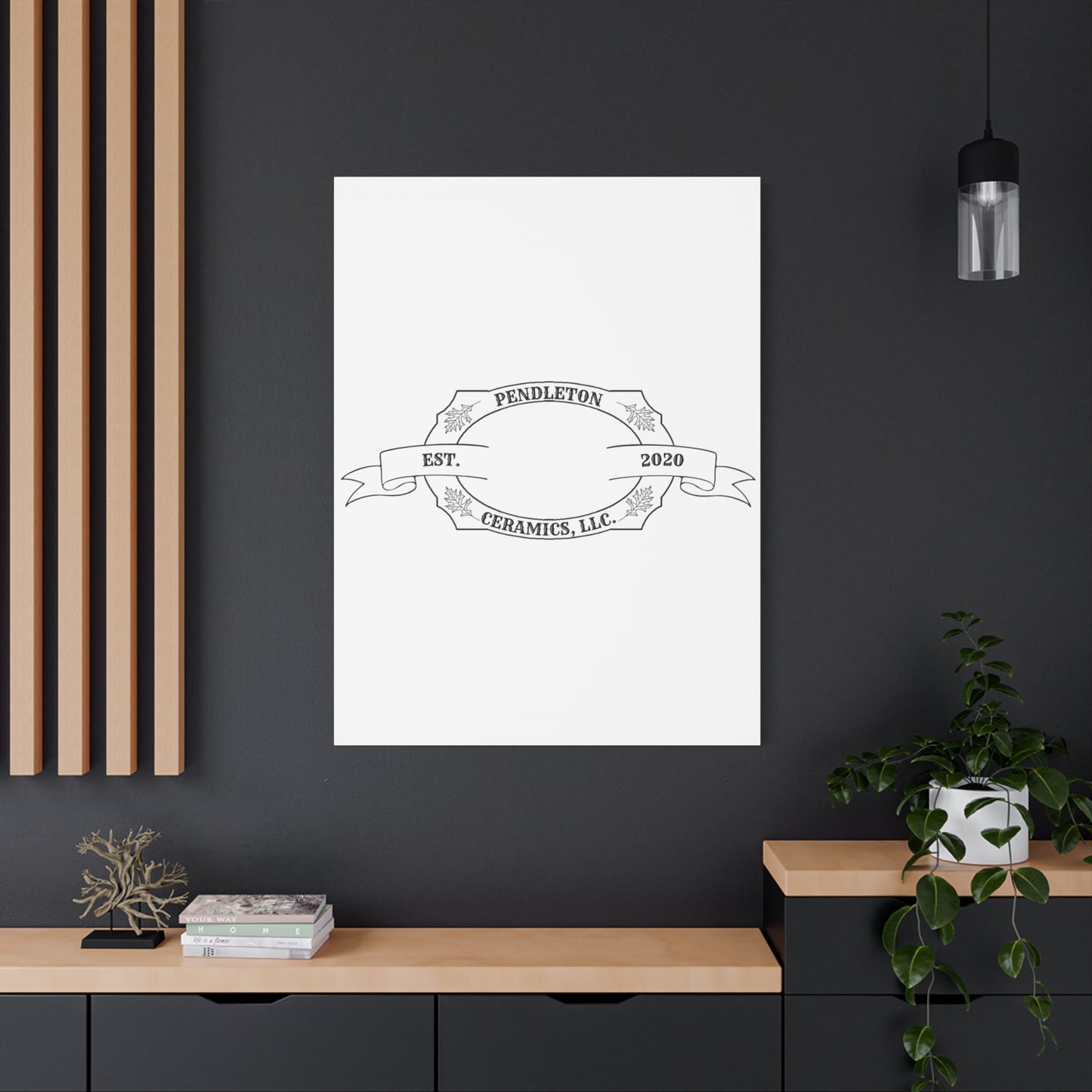Pendleton Ceramics Logo Custom Framed Canvas Wall Art