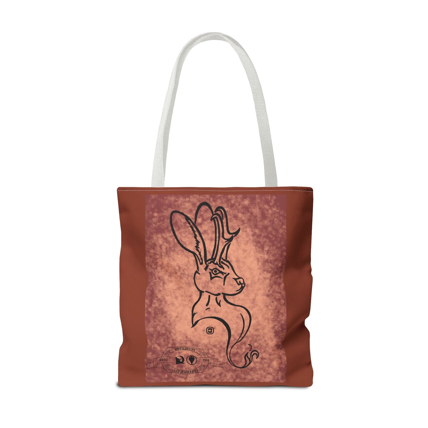 Dust Storm Jackalope Bust Drawing Tote Brown Bag