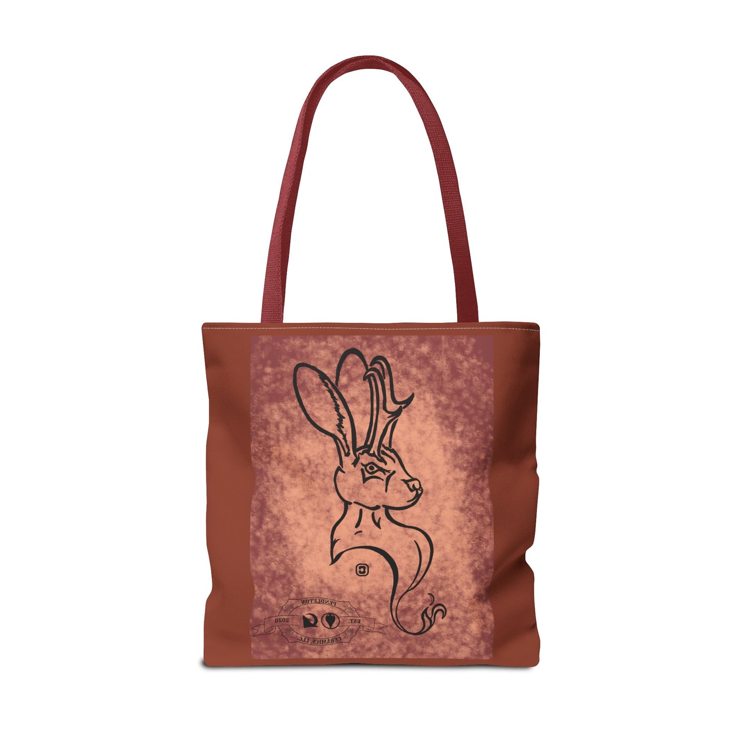 Dust Storm Jackalope Bust Drawing Tote Brown Bag