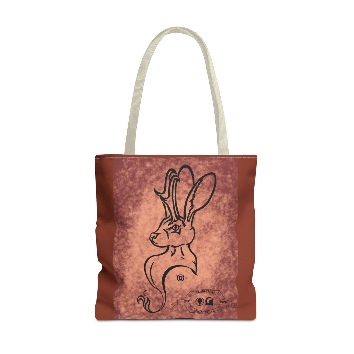 Dust Storm Jackalope Bust Drawing Tote Brown Bag