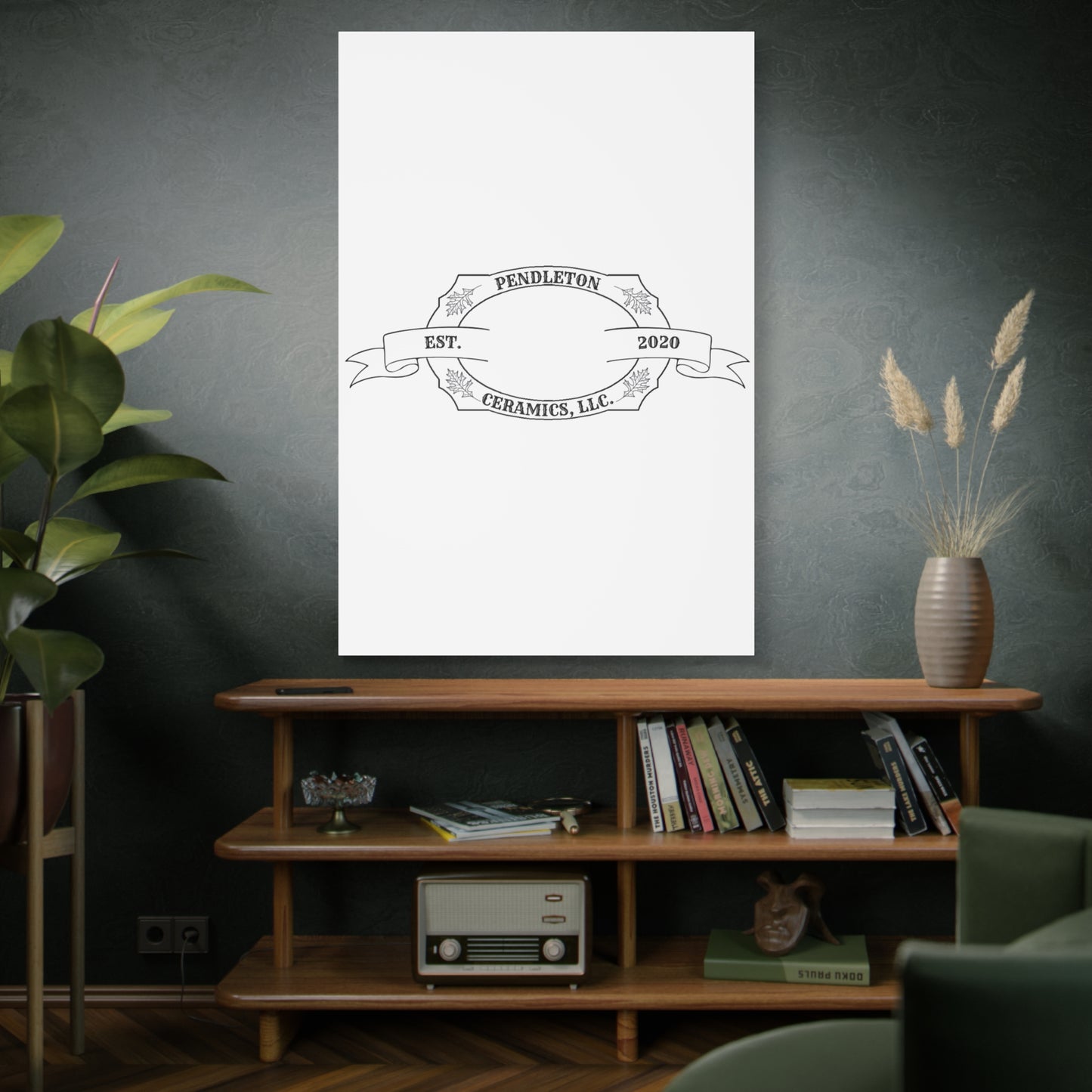 Pendleton Ceramics Logo Custom Framed Canvas Wall Art