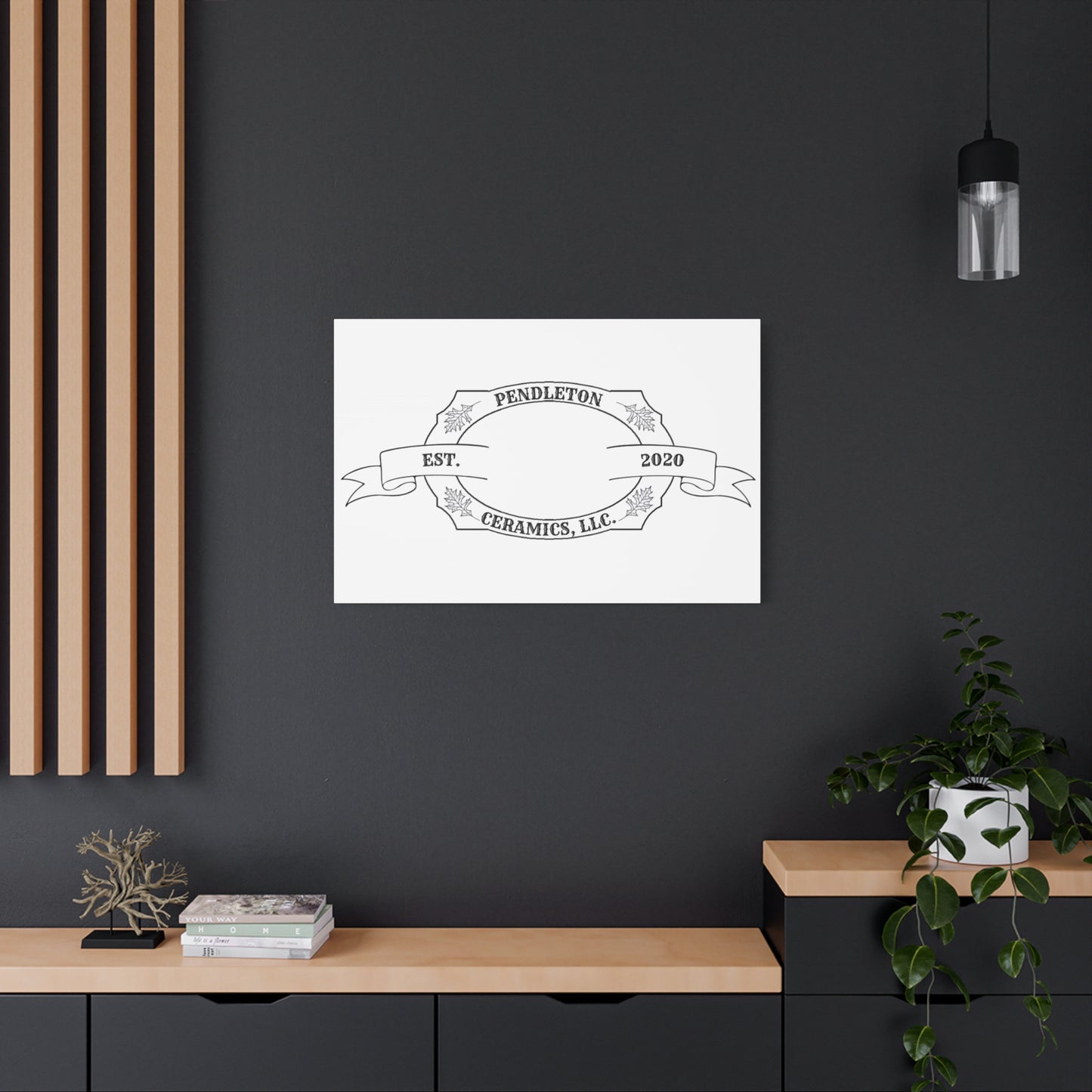 Pendleton Ceramics Logo Custom Framed Canvas Wall Art