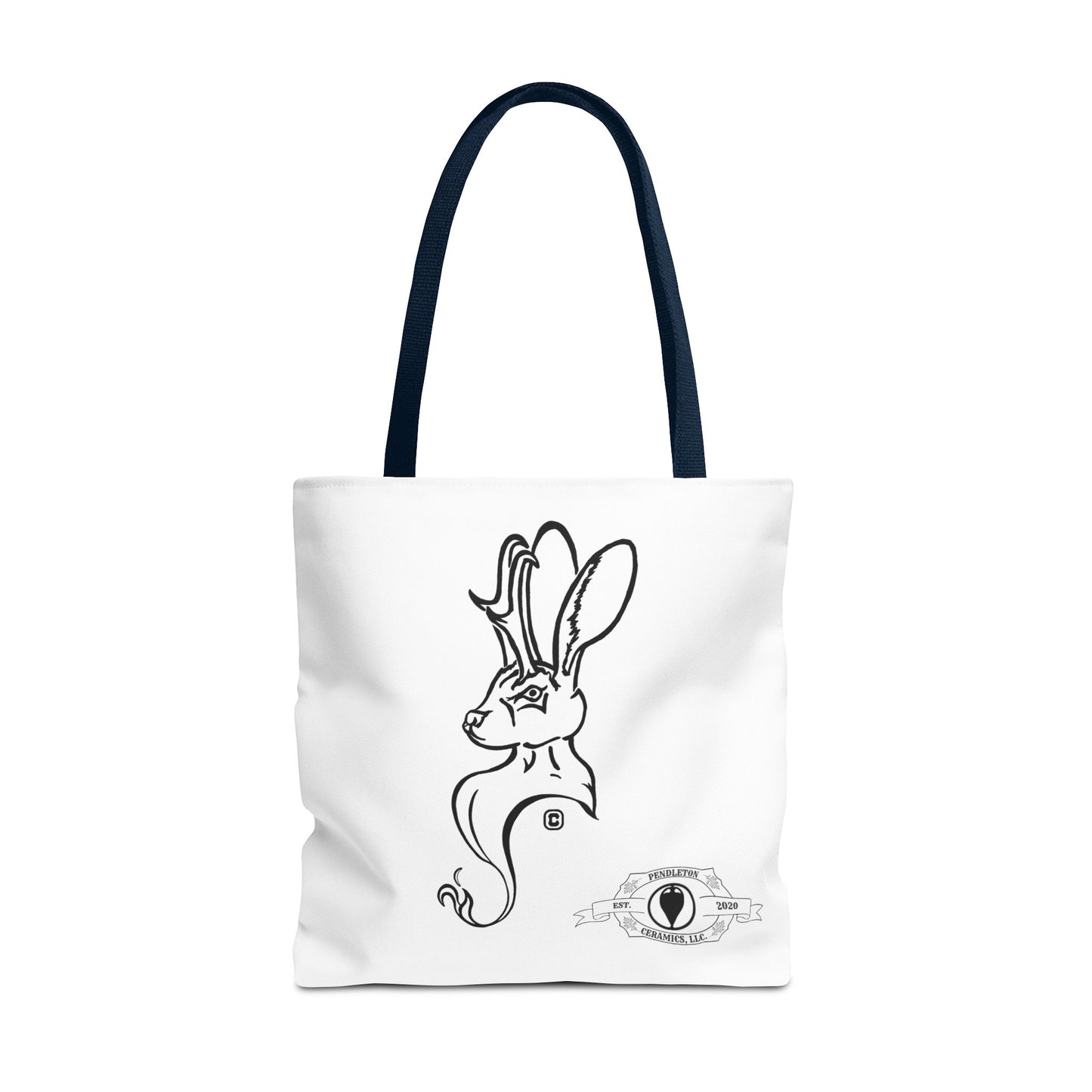 Jackalope Bust Drawing Tote White Bag