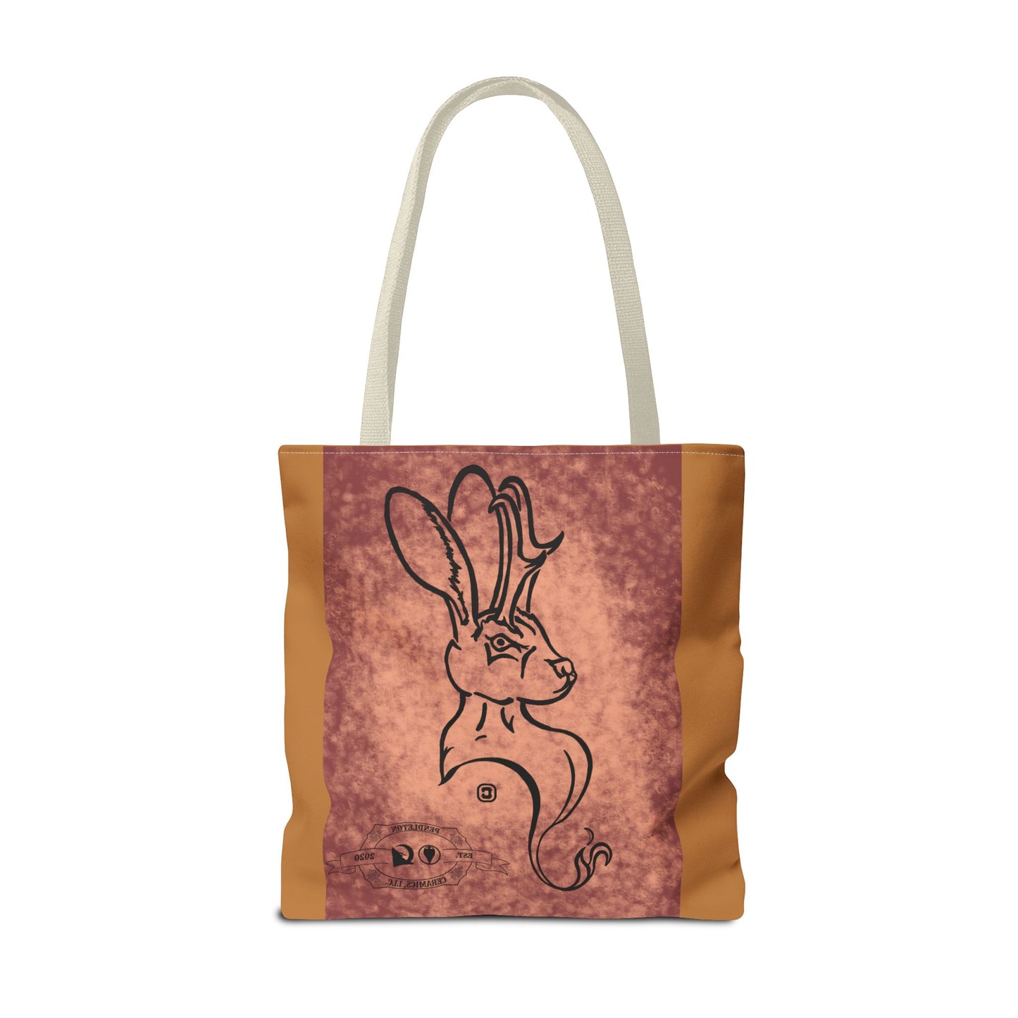 Dust Storm Jackalope Bust Drawing Tote Brown Bag