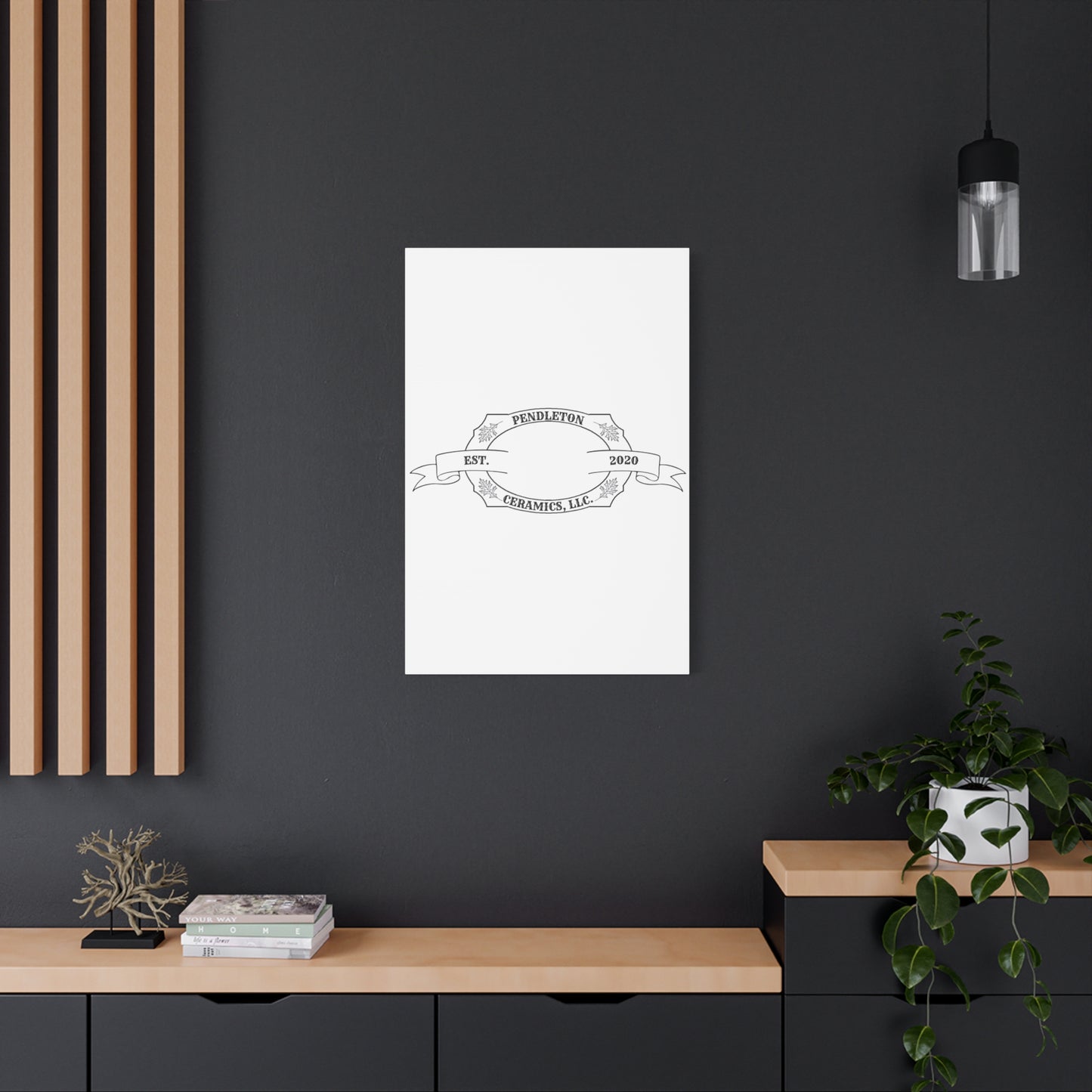 Pendleton Ceramics Logo Custom Framed Canvas Wall Art