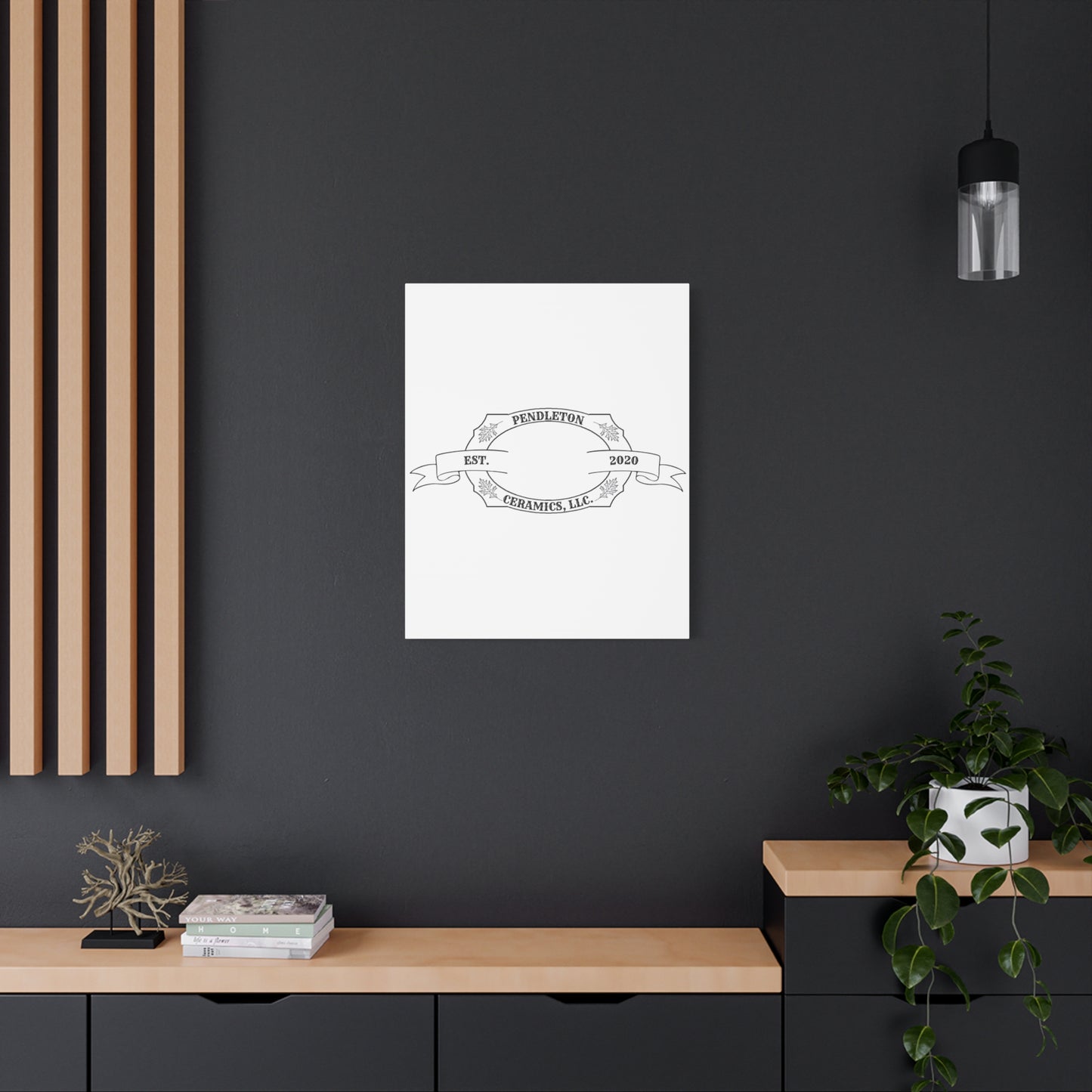 Pendleton Ceramics Logo Custom Framed Canvas Wall Art