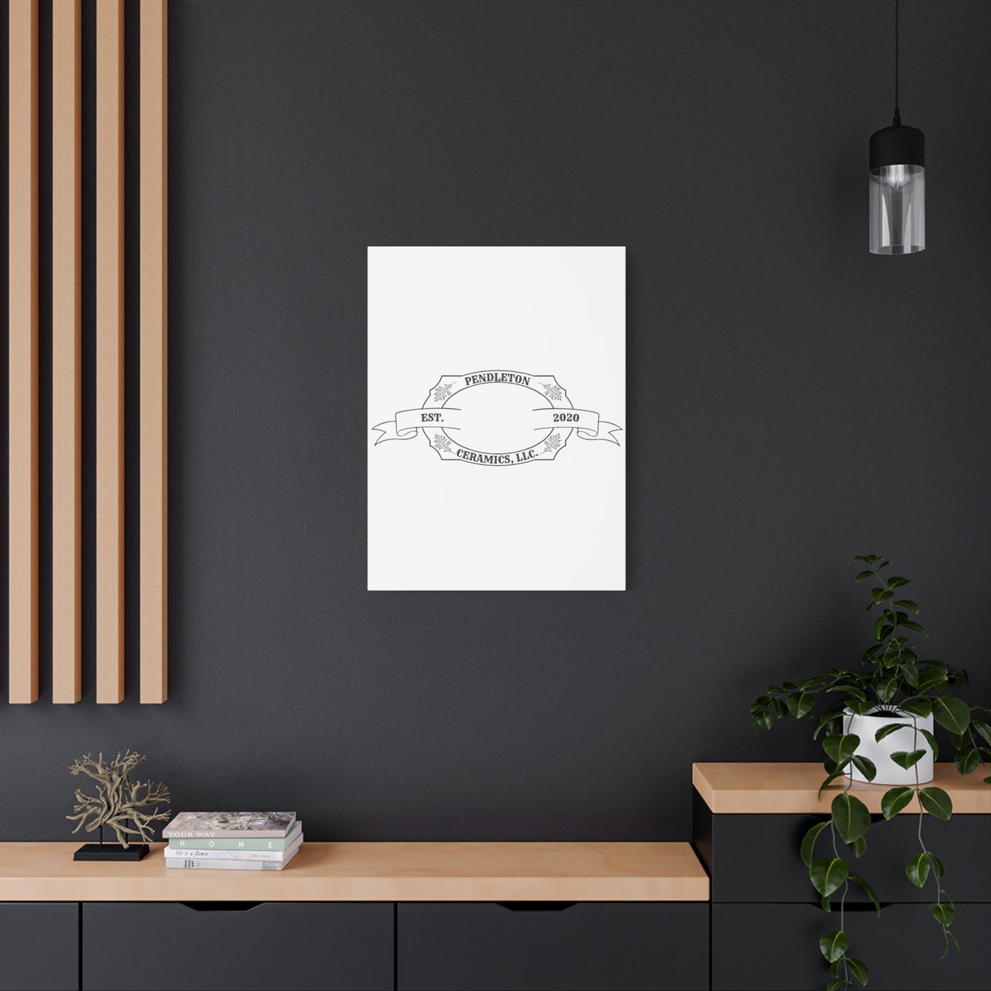 Pendleton Ceramics Logo Custom Framed Canvas Wall Art