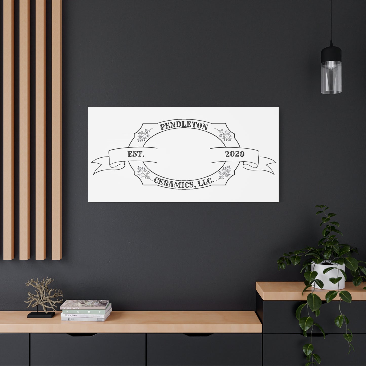 Pendleton Ceramics Logo Custom Framed Canvas Wall Art