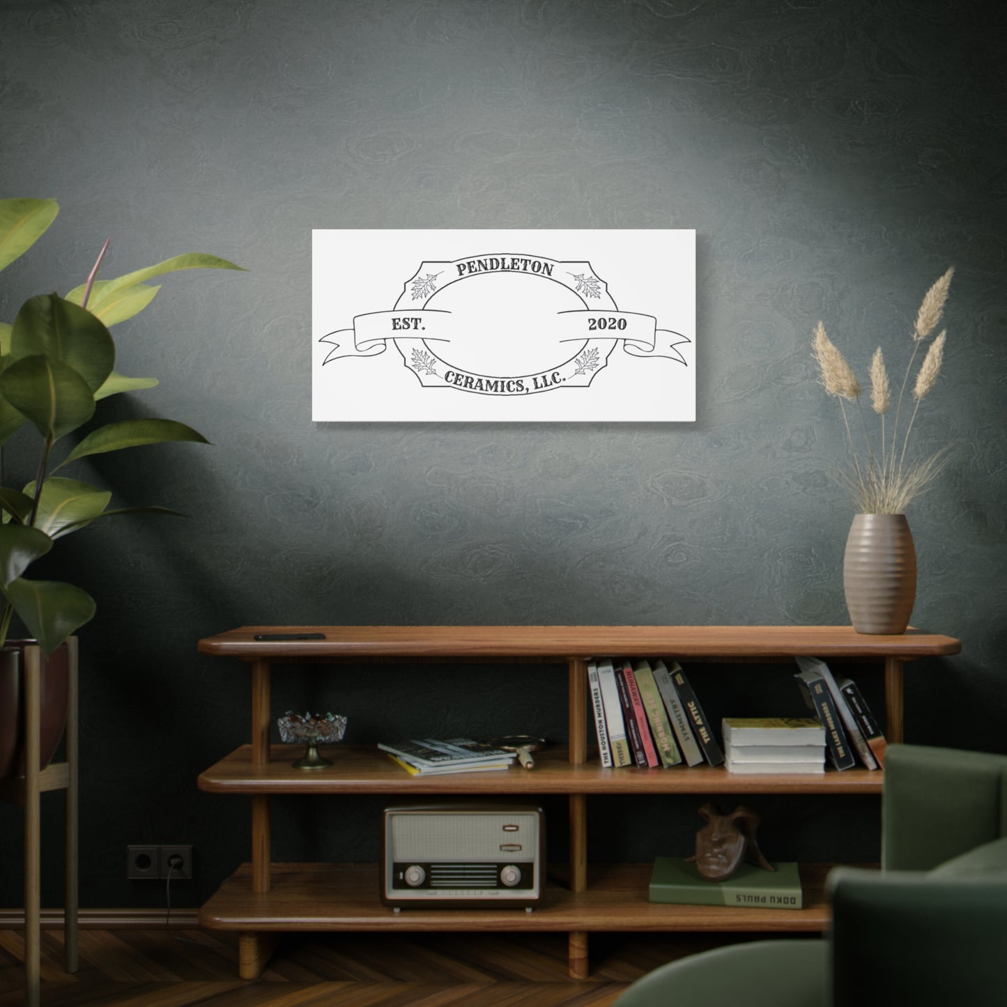 Pendleton Ceramics Logo Custom Framed Canvas Wall Art