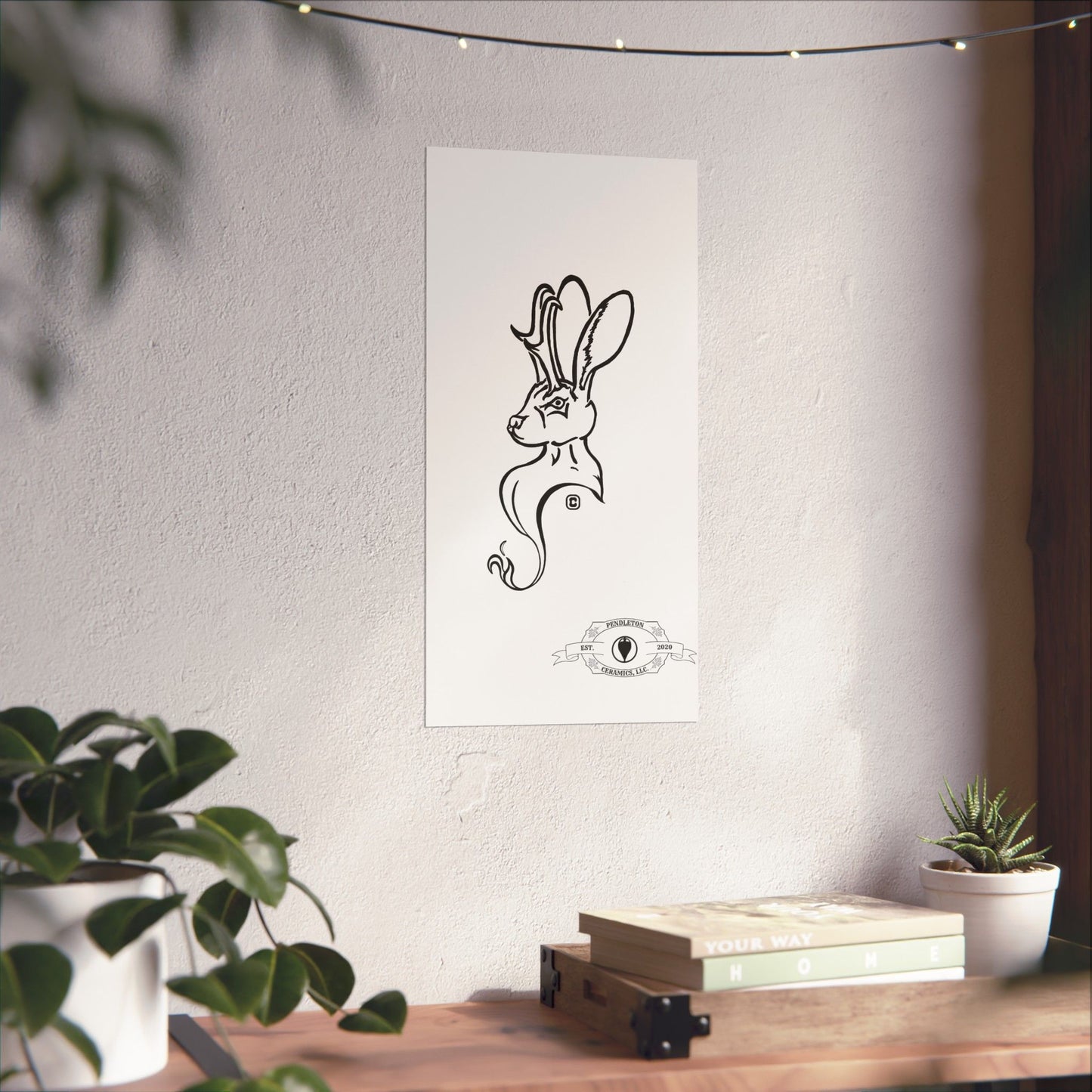 Jackalope Bust Drawing Matte Vertical Posters