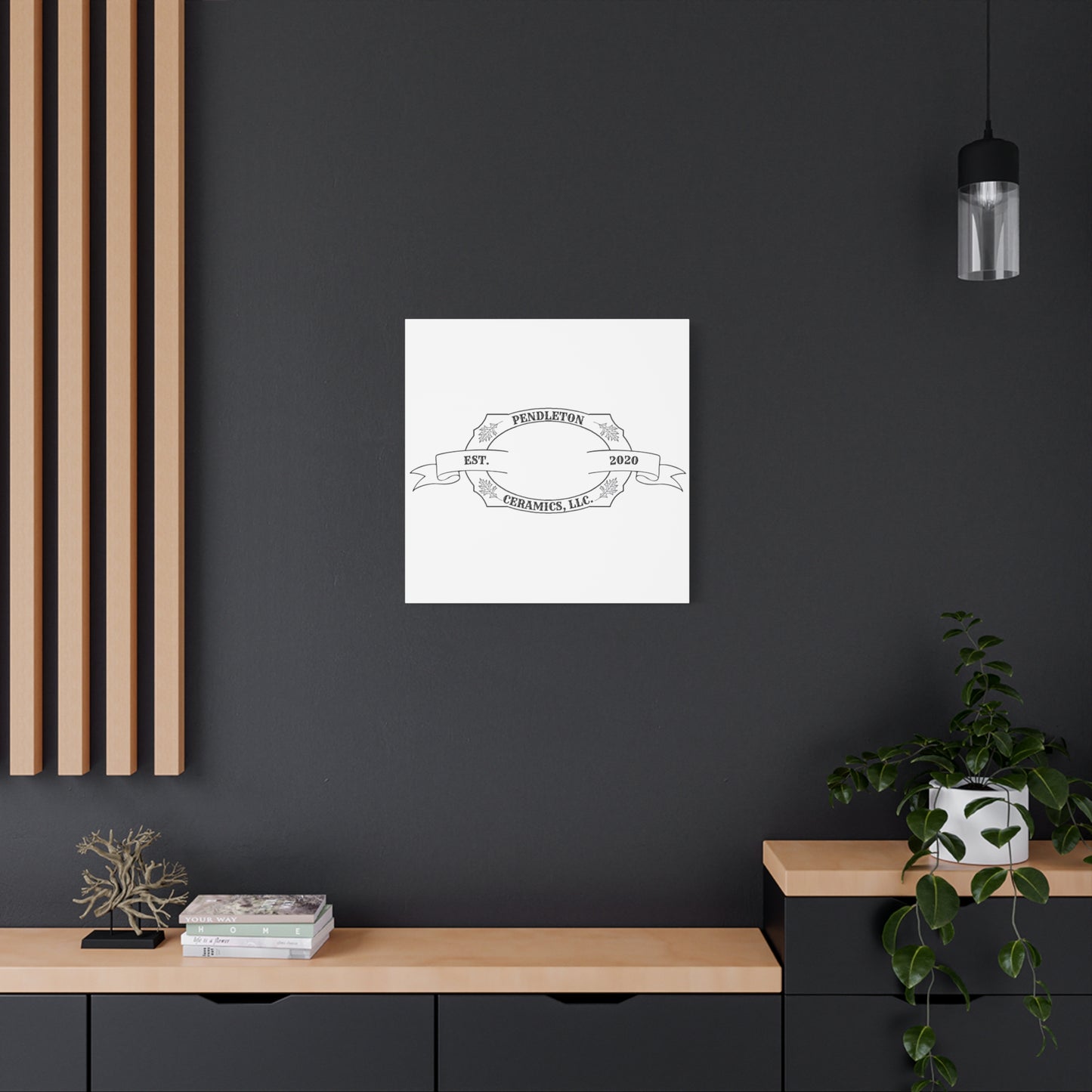 Pendleton Ceramics Logo Custom Framed Canvas Wall Art