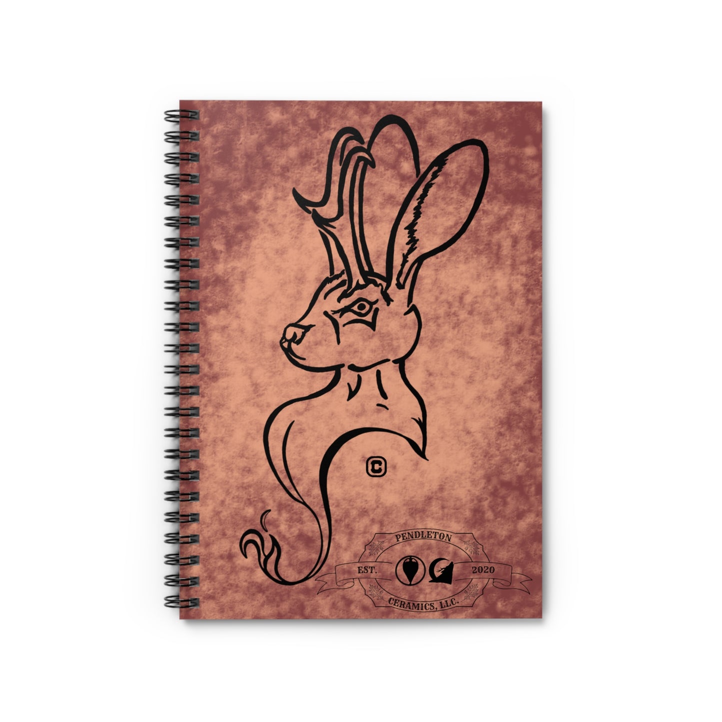 Dust Storm Jackalope Bust Drawing Spiral Ruled Lined Notebook