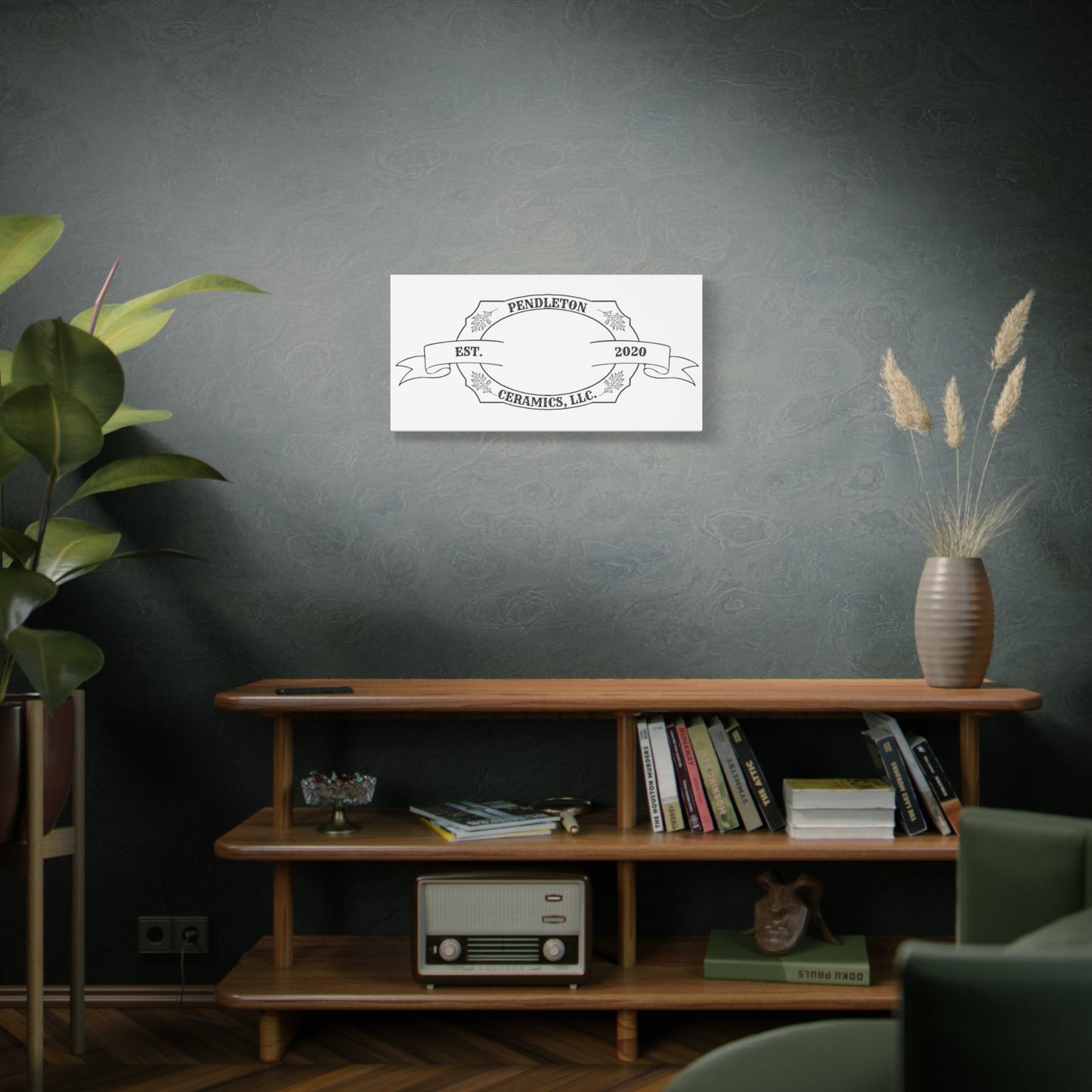 Pendleton Ceramics Logo Custom Framed Canvas Wall Art