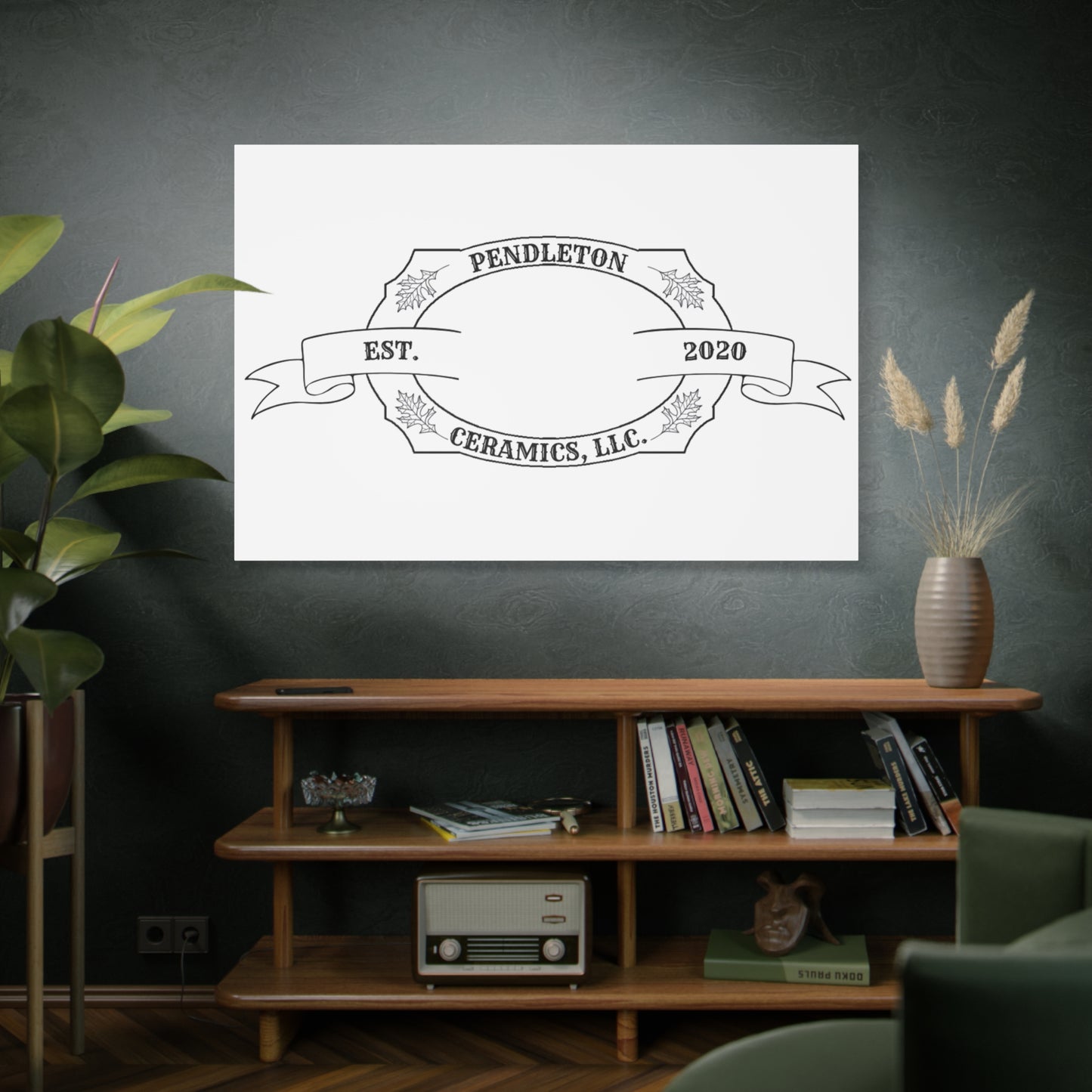 Pendleton Ceramics Logo Custom Framed Canvas Wall Art