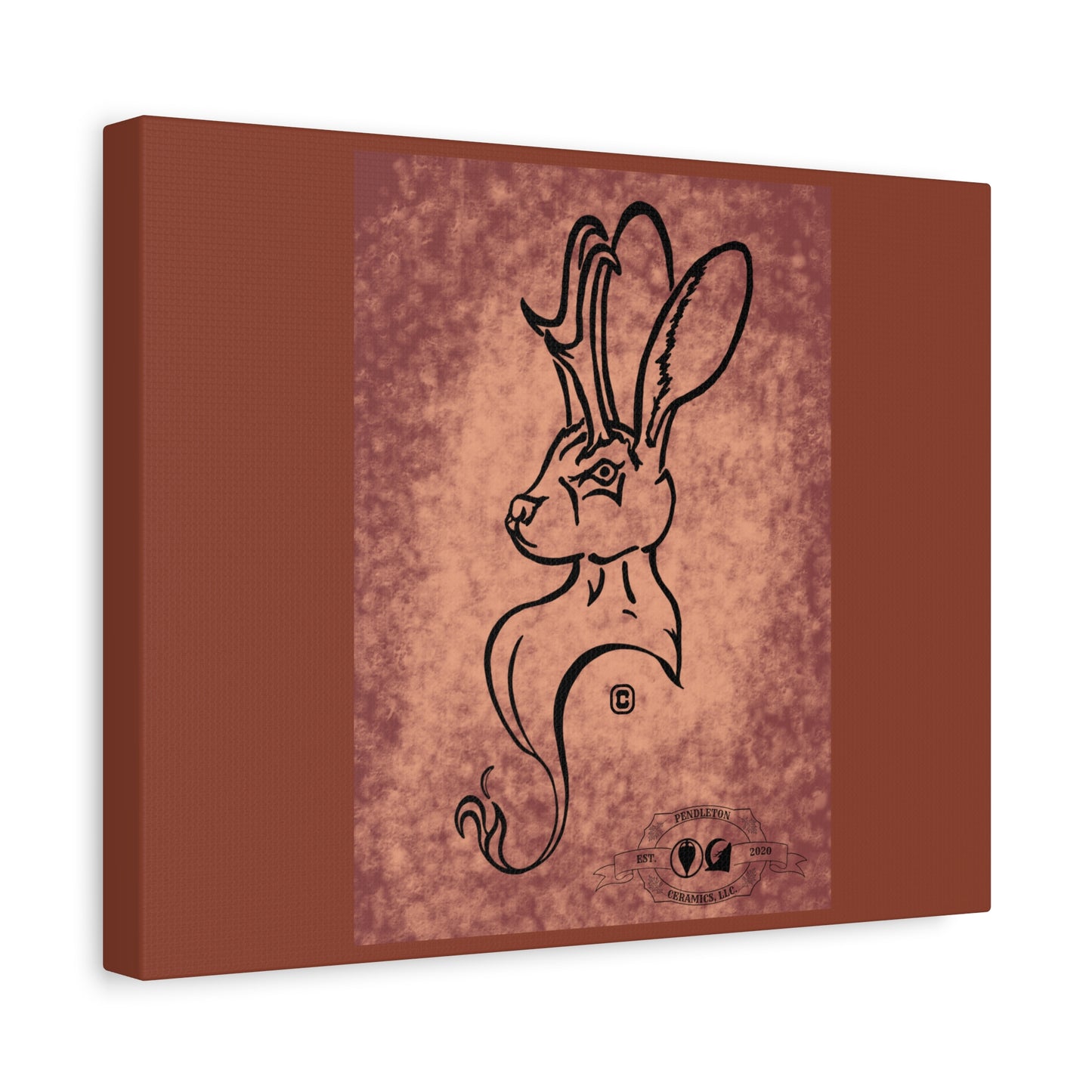 Dust Storm Jackalope Bust Drawing Canvas Wall Decor