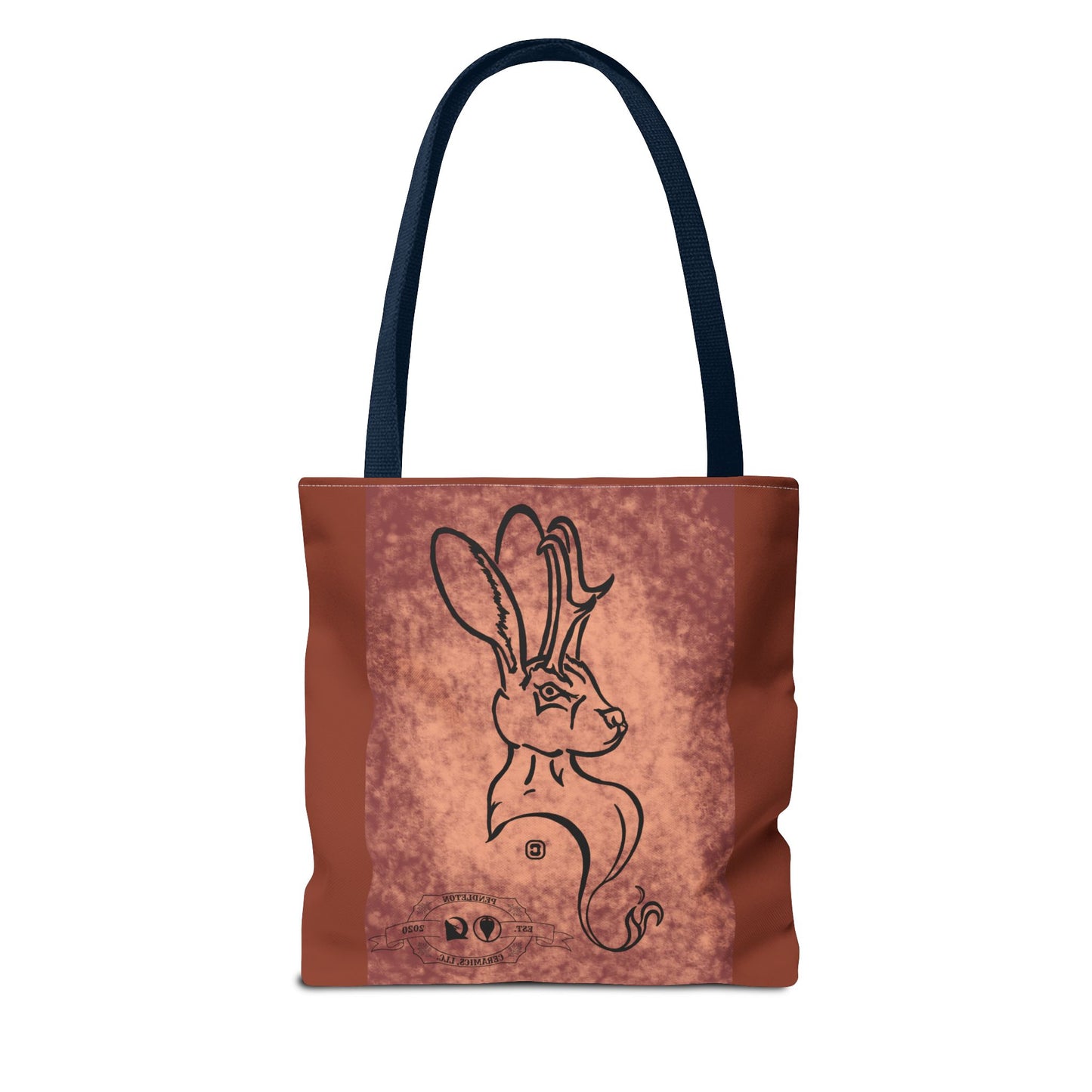 Dust Storm Jackalope Bust Drawing Tote Brown Bag