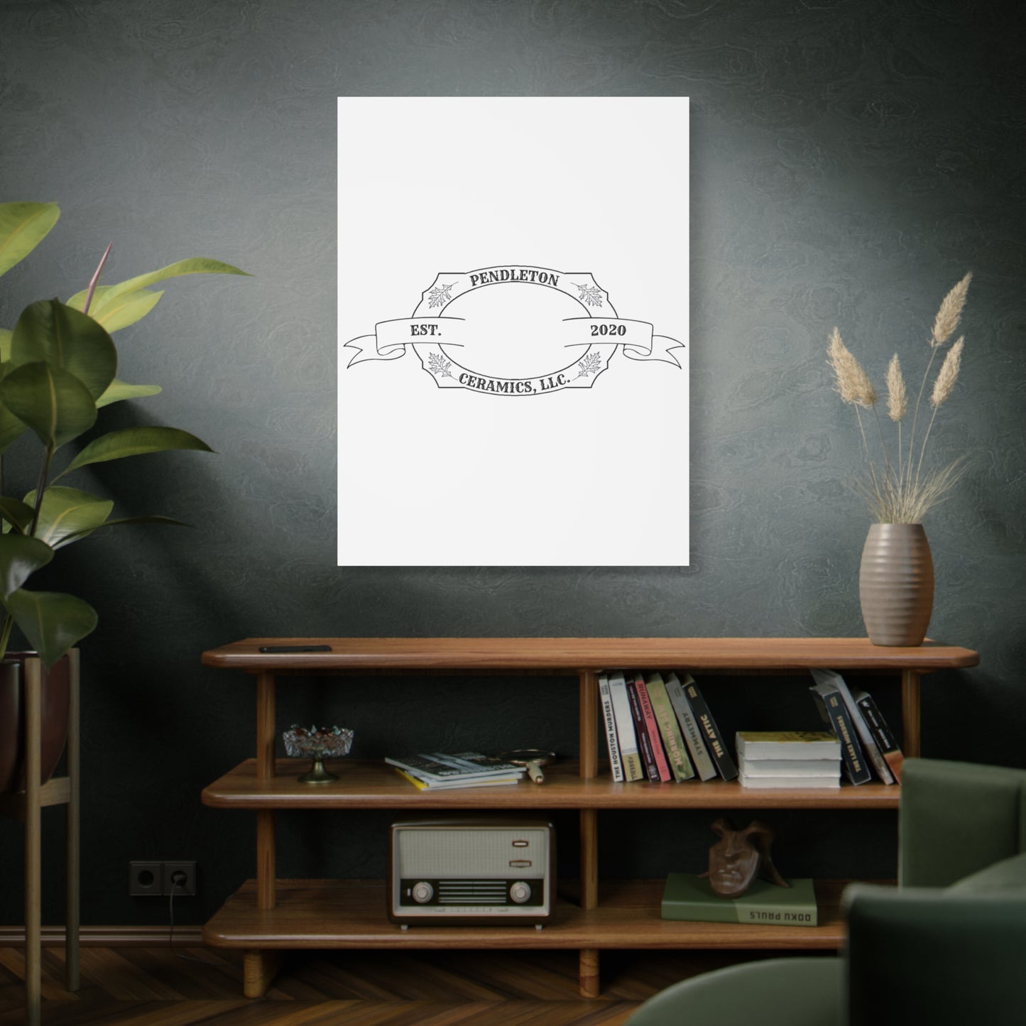 Pendleton Ceramics Logo Custom Framed Canvas Wall Art