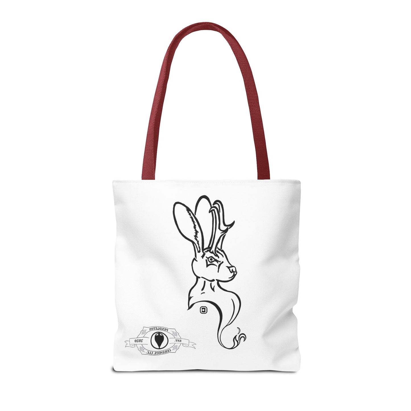 Jackalope Bust Drawing Tote White Bag