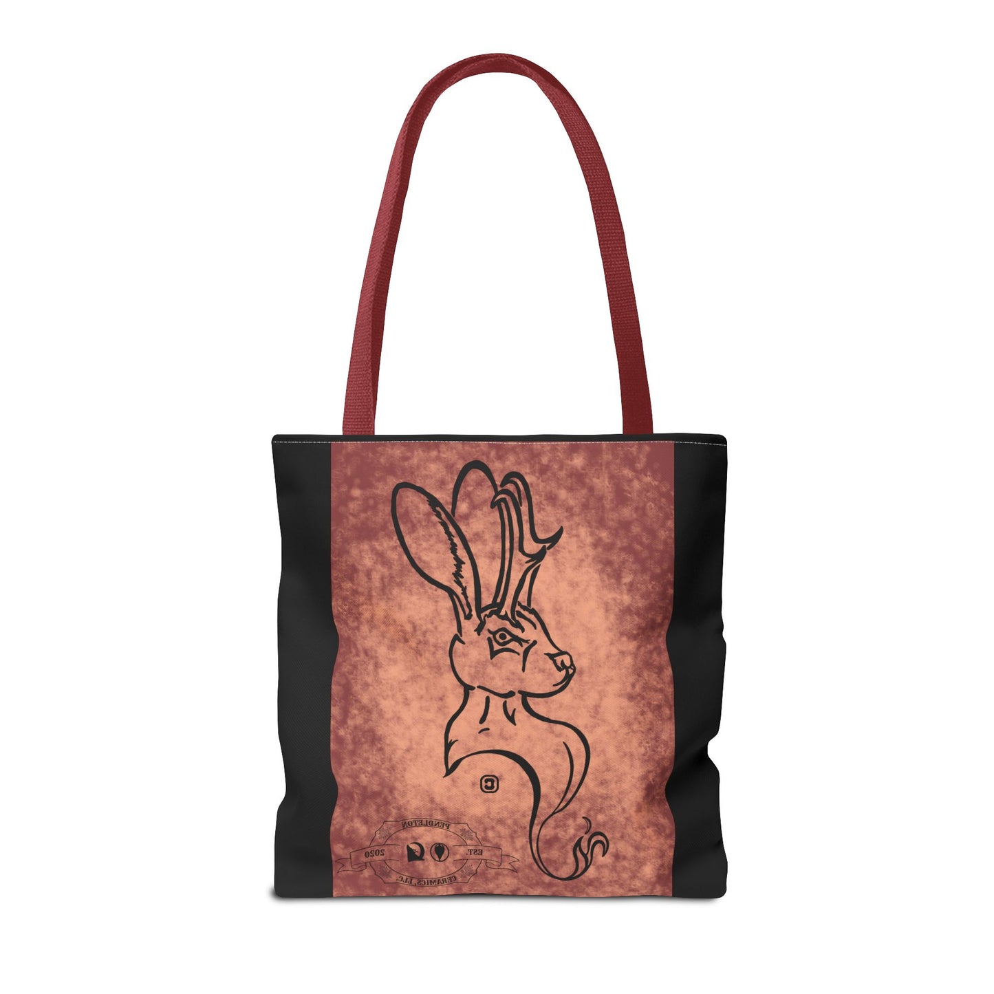 Dust Storm Jackalope Bust Drawing Tote Black Bag