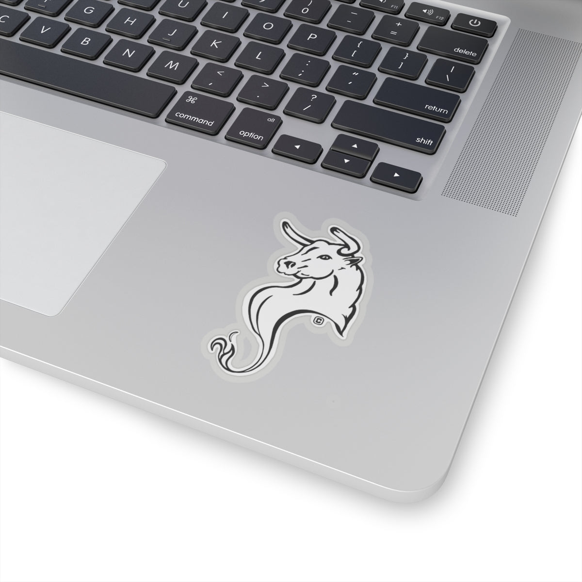 Bull Horns Up Animal Bust Drawing Kiss-Cut Stickers
