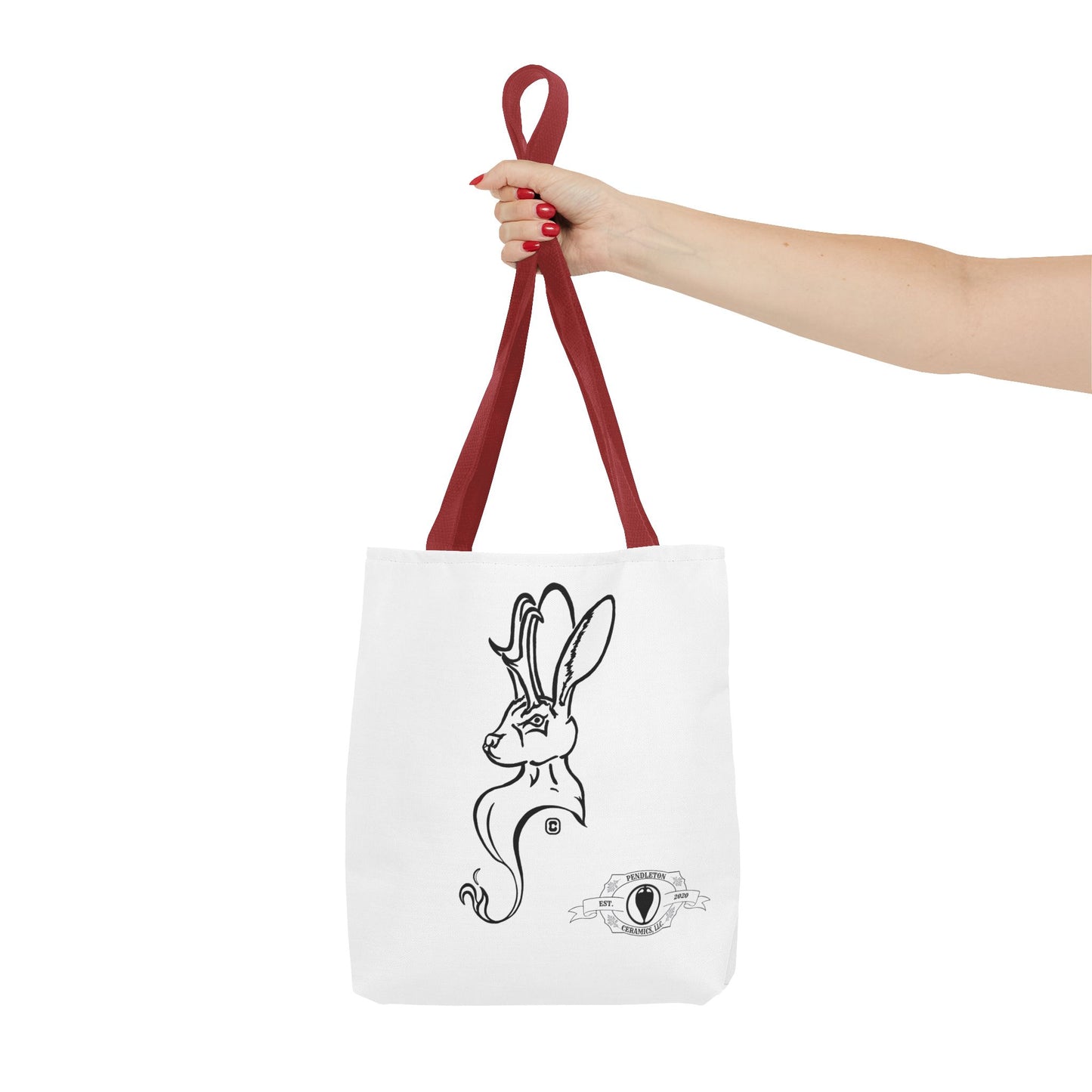 Jackalope Bust Drawing Tote White Bag