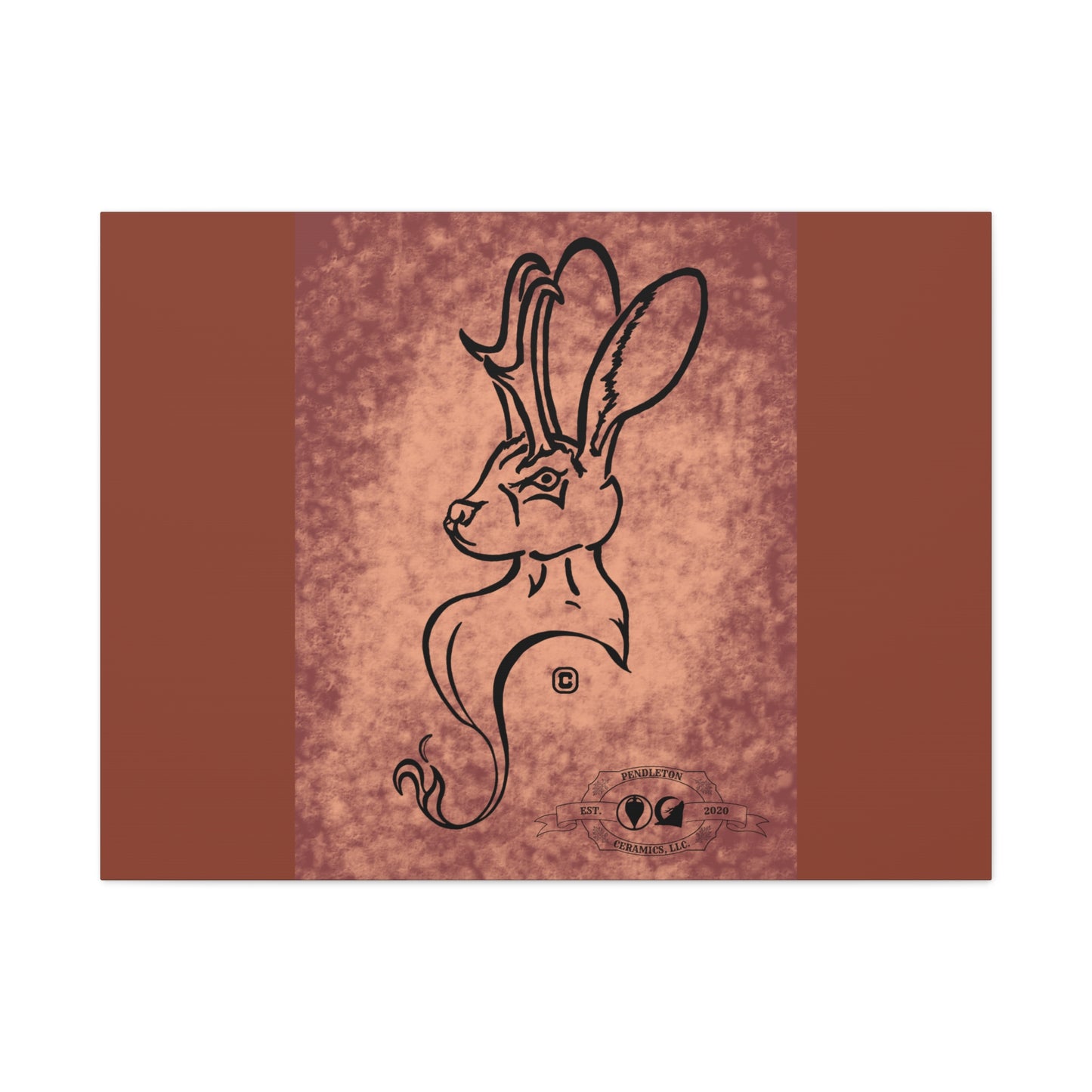 Dust Storm Jackalope Bust Drawing Canvas Wall Decor