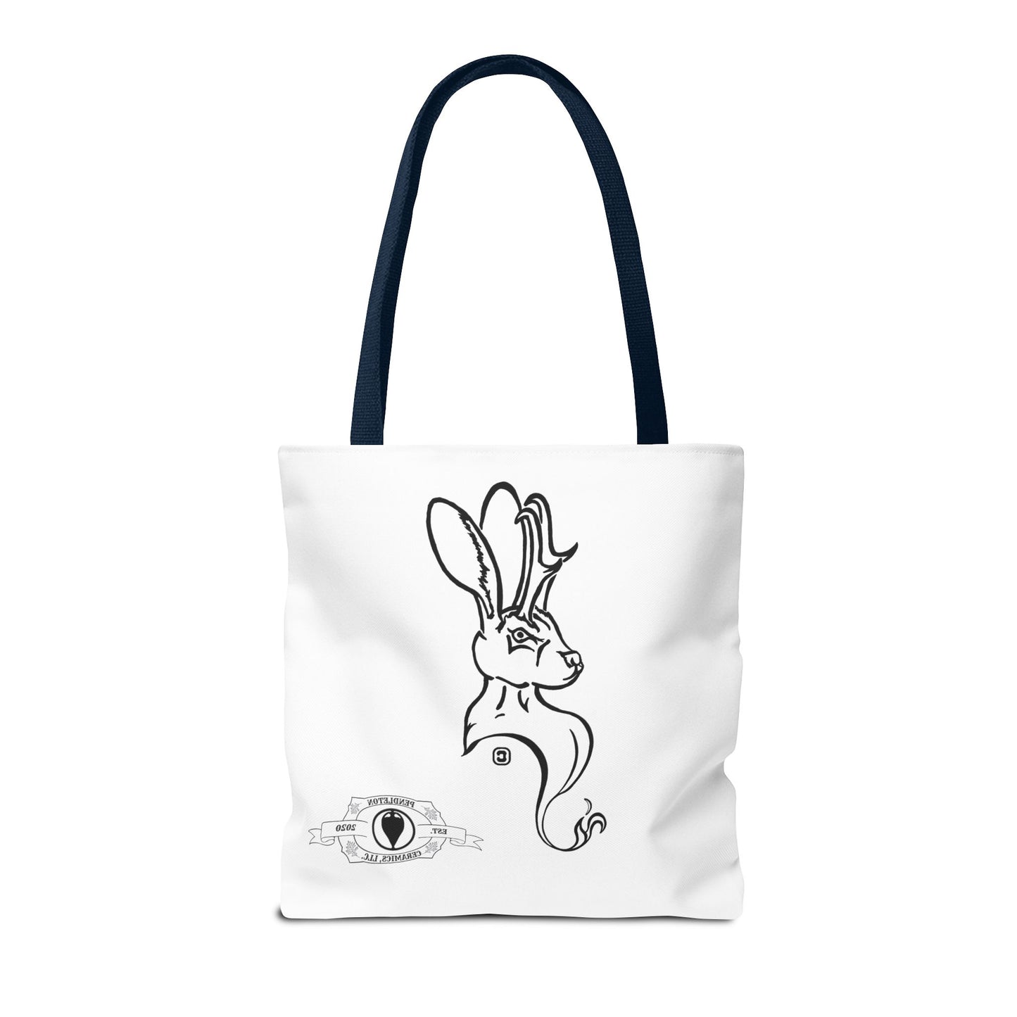 Jackalope Bust Drawing Tote White Bag