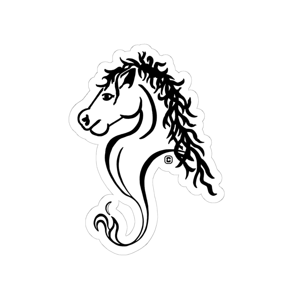 Horse Animal Bust Drawing Kiss-Cut Stickers