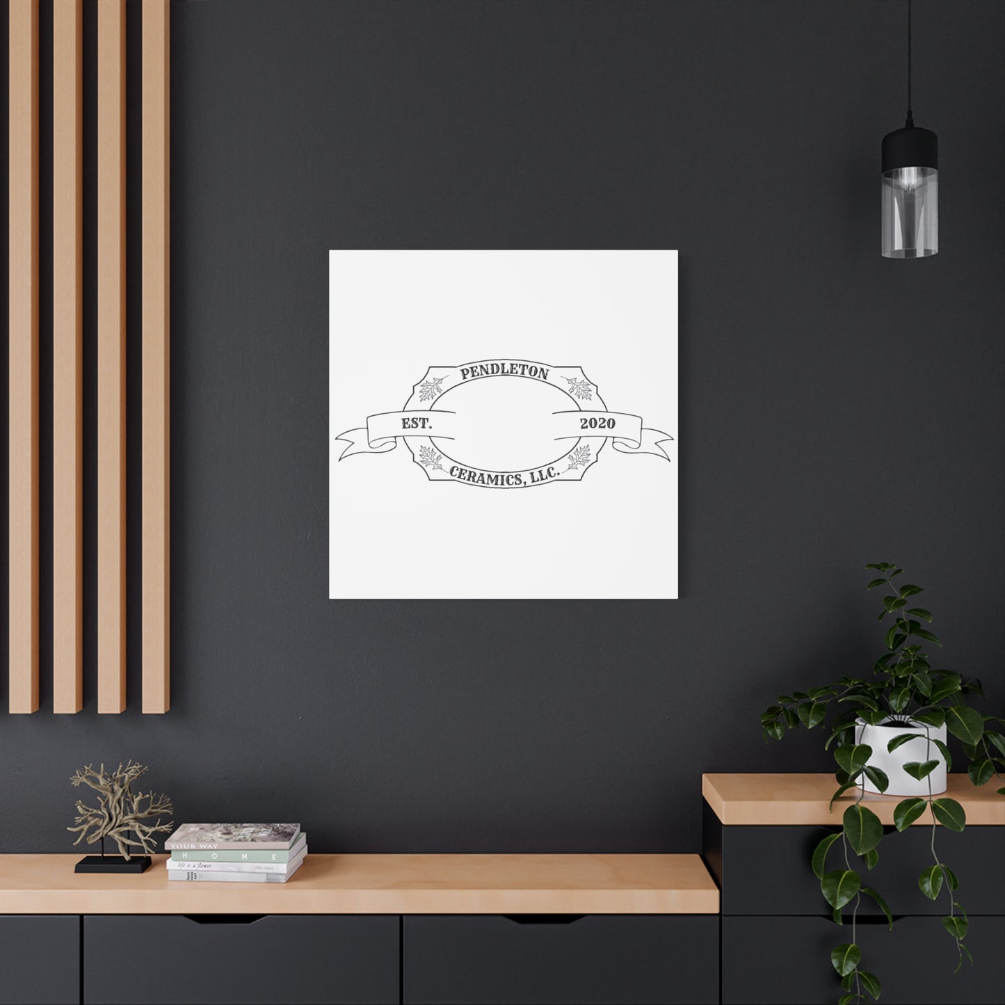 Pendleton Ceramics Logo Custom Framed Canvas Wall Art