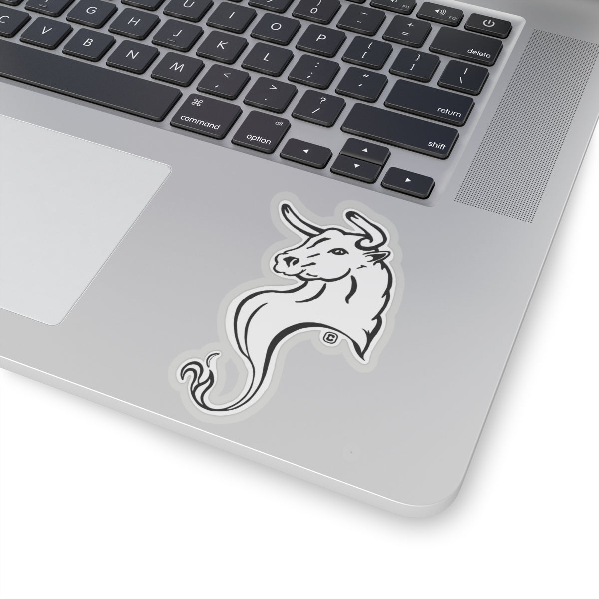 Bull Horns Up Animal Bust Drawing Kiss-Cut Stickers