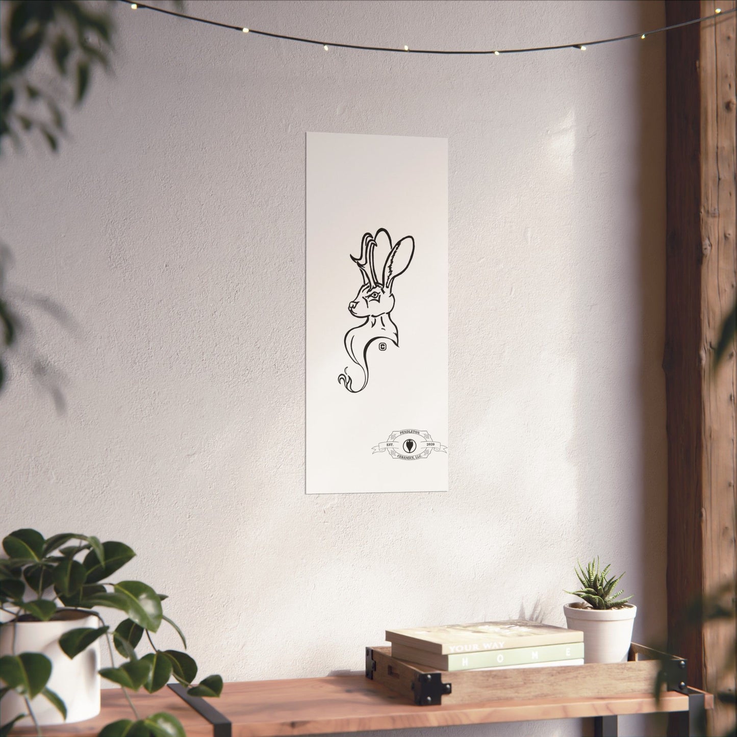 Jackalope Bust Drawing Matte Vertical Posters
