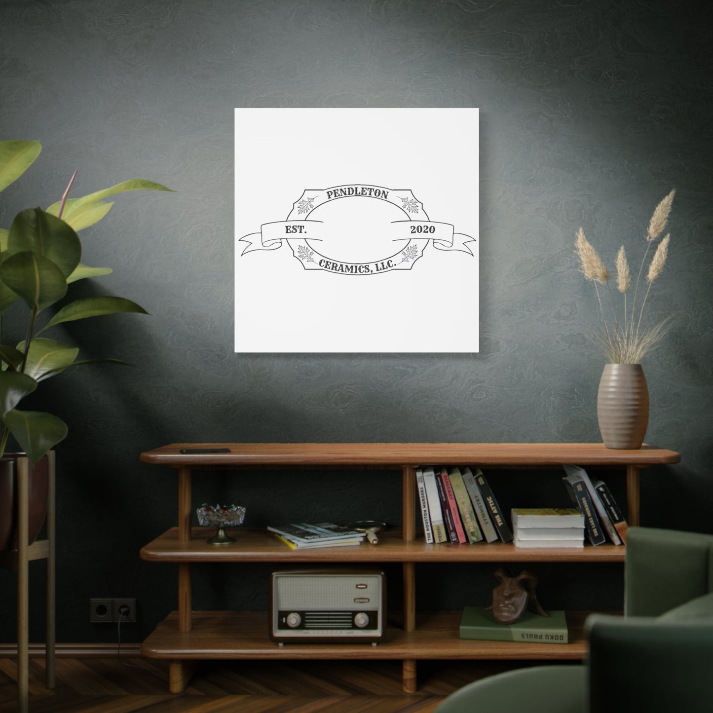 Pendleton Ceramics Logo Custom Framed Canvas Wall Art